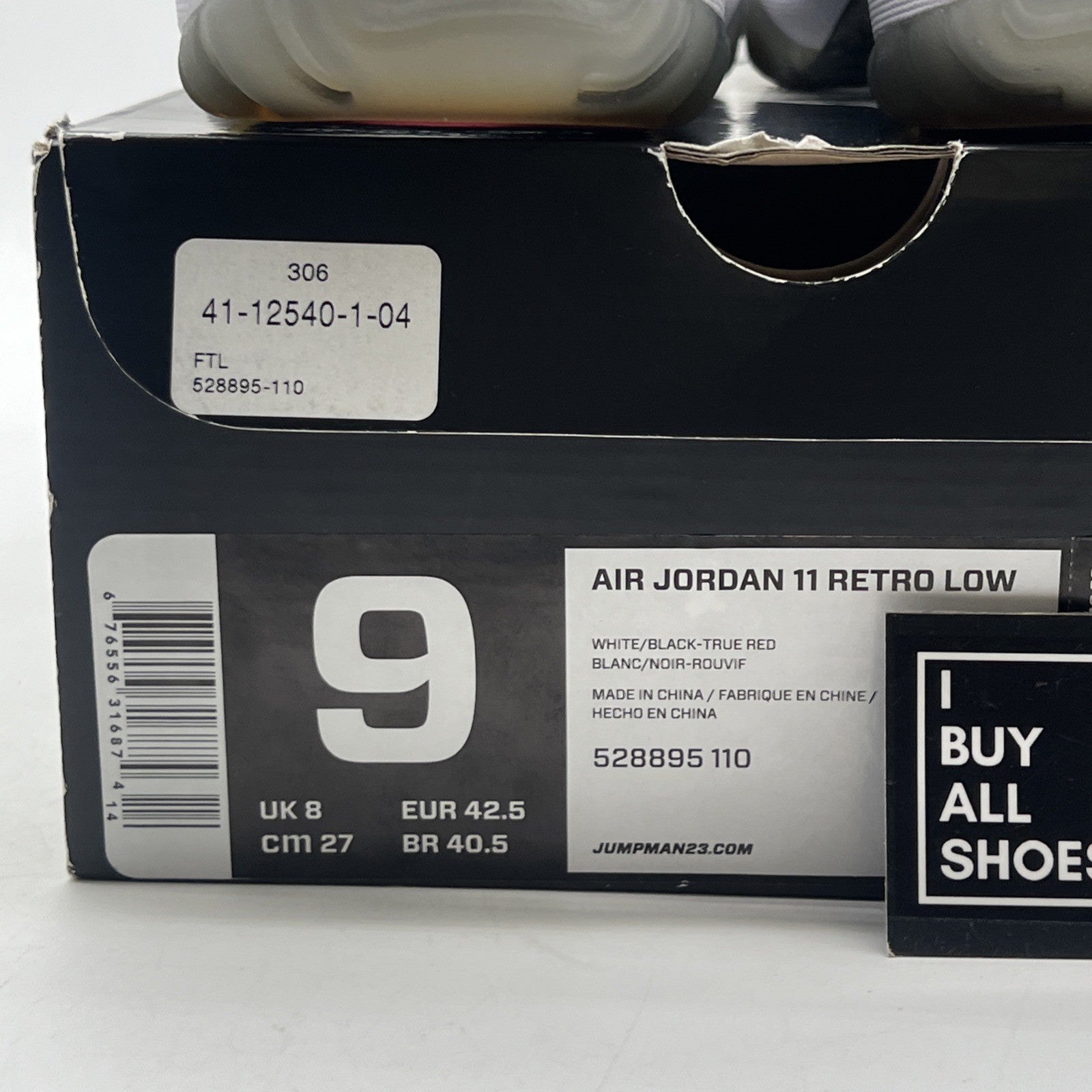 Size 9 - Air Jordan 11 Retro Low Tuxedo (528895-110)