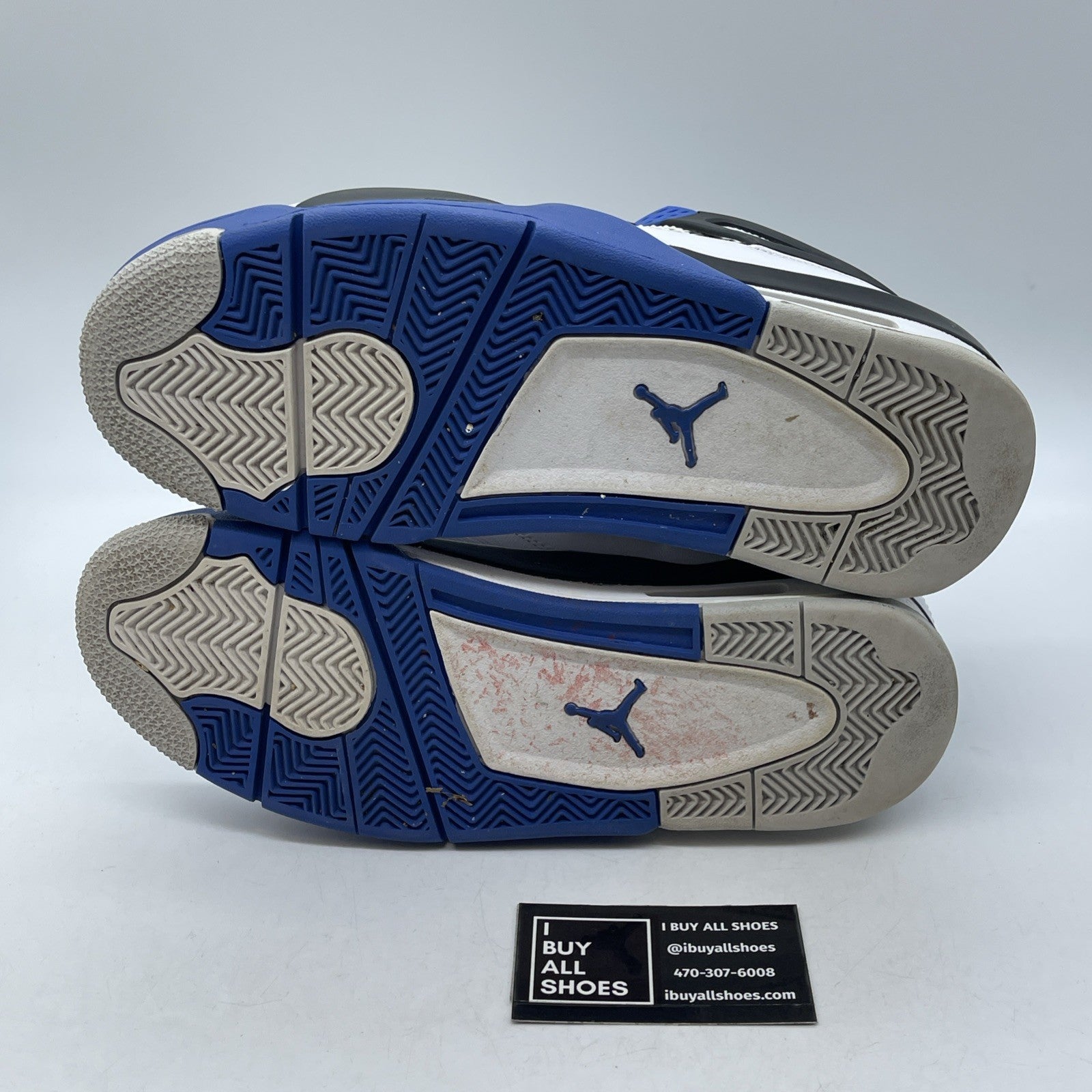 Size 9.5 - Jordan 4 Retro Mid Motorsports Blue White Leather (308497-117)
