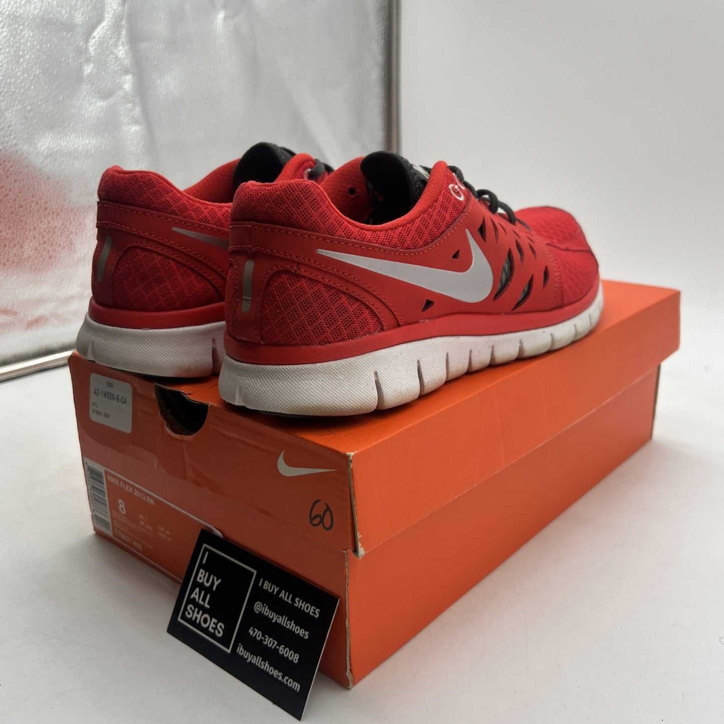 Size 8 - Nike Flex 2013 Run Red Men’s Sneakers (579821-600)