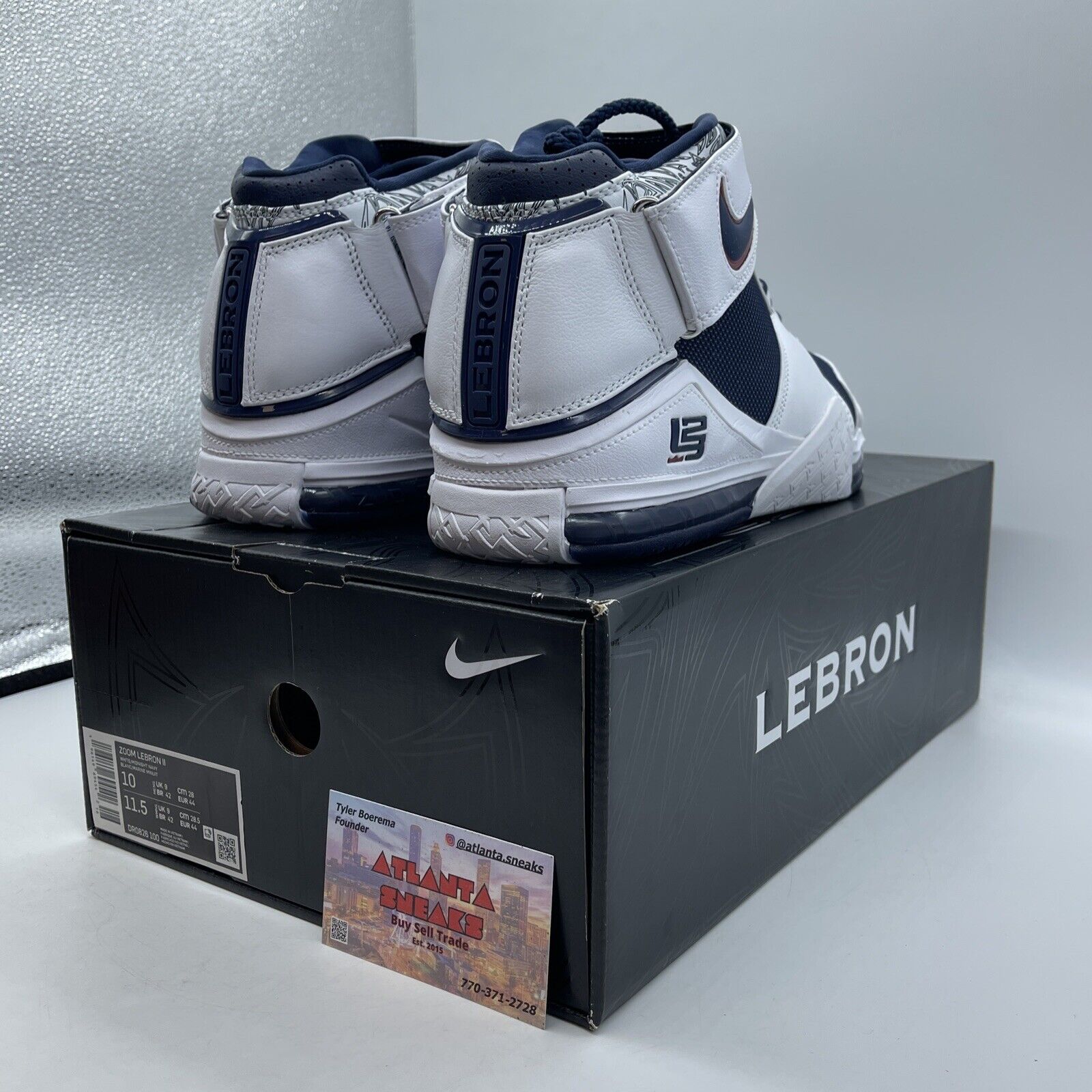 Size 10 - Nike Zoom LeBron 2 Retro 2022 USA White Blue Red  Leather (DR0826-100)