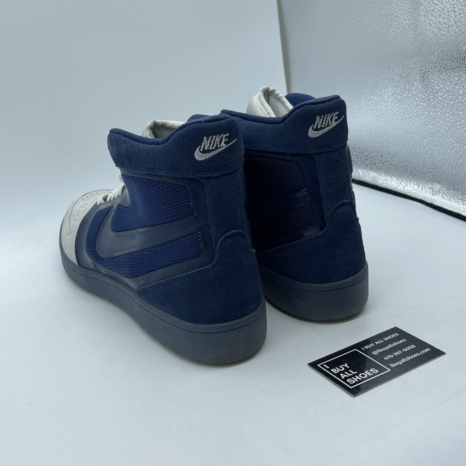 Size 13 - Nike Clean Sweep Premium vintage high top Gray Blue (536852-040)