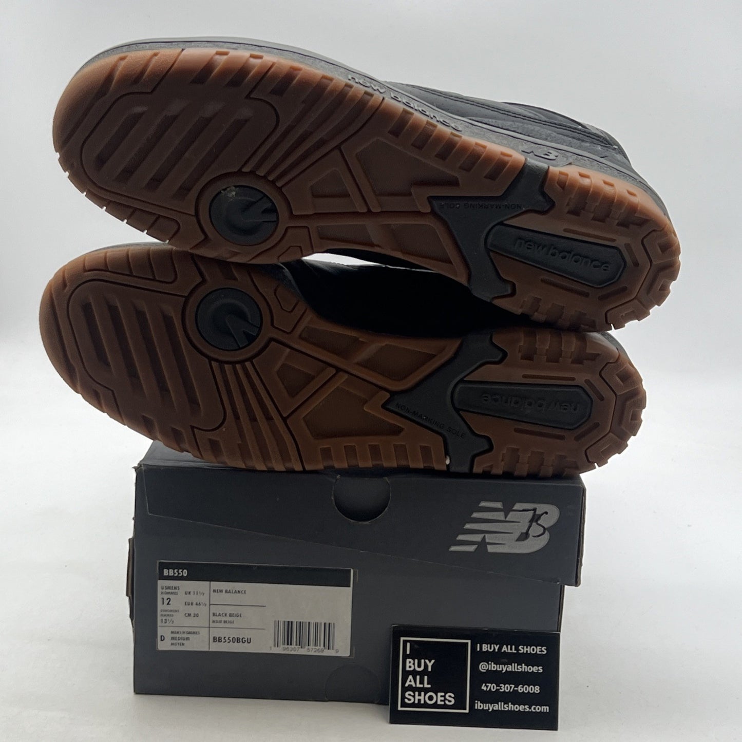 Size 12 - New Balance 550 Black Gum (BB550BGU)