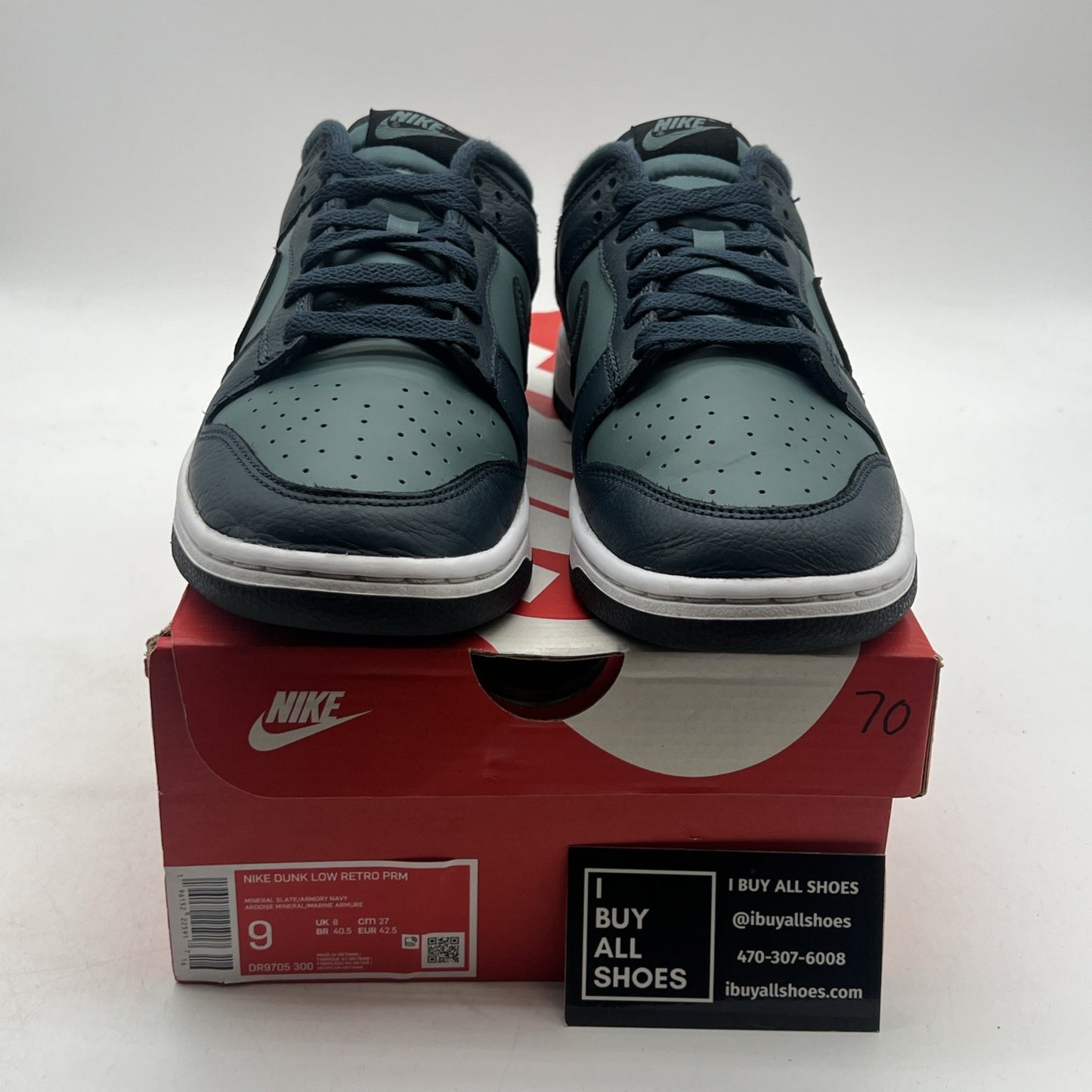 Size 9 - Nike Dunk Low Armory Navy/Black/Mineral State/White (DR9705-300)