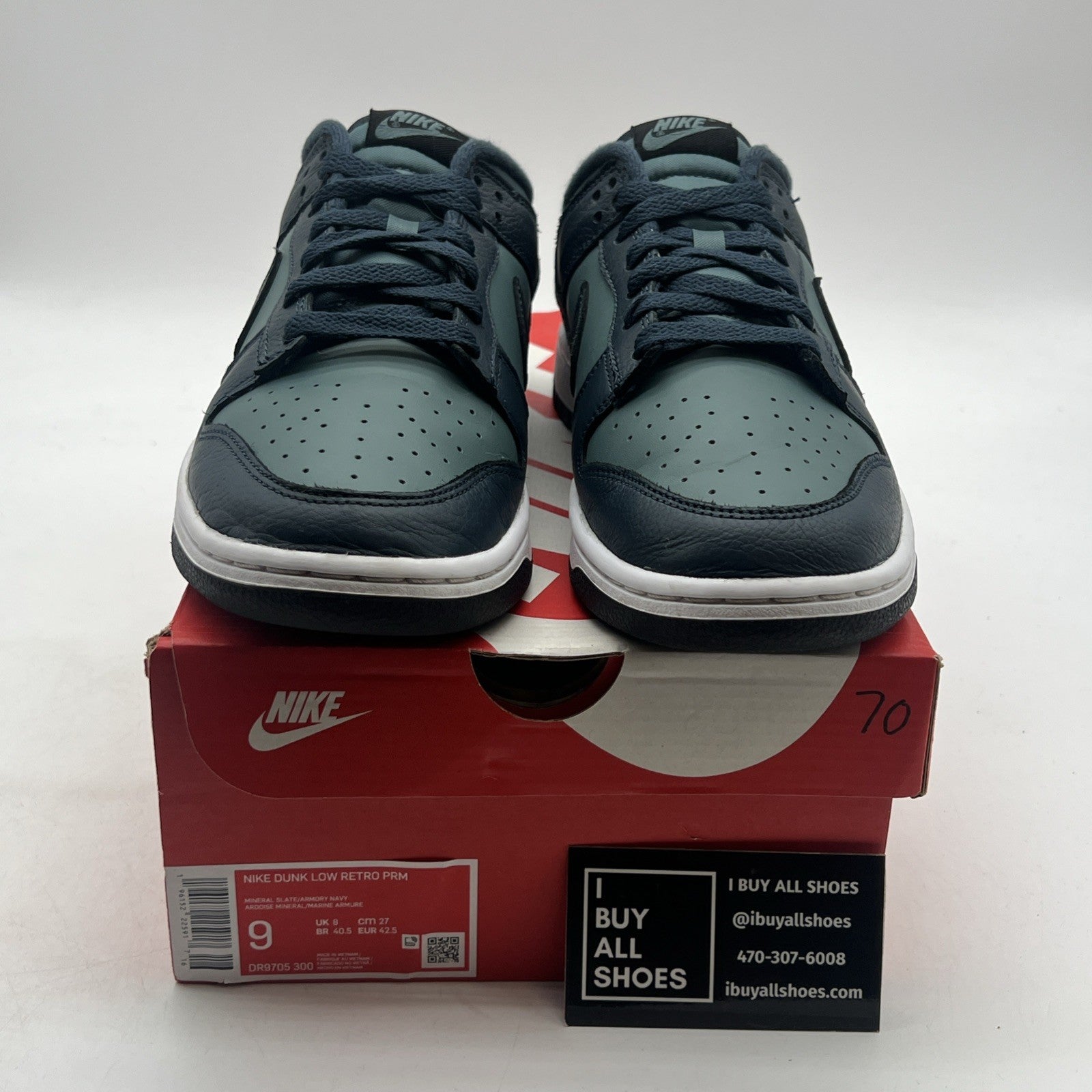 Size 9 - Nike Dunk Low Armory Navy/Black/Mineral State/White (DR9705-300)