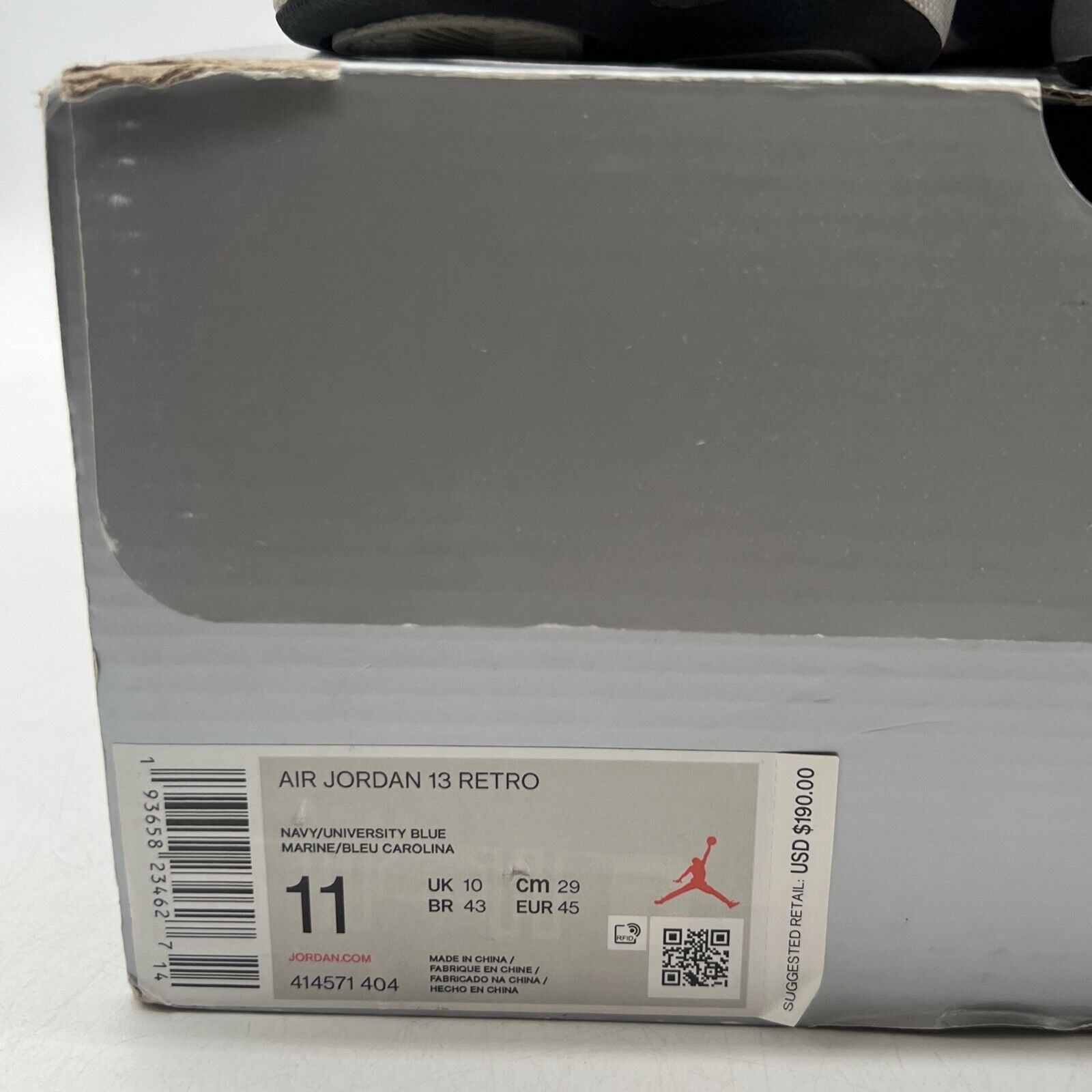 Size 11 - Jordan 13 Retro Mid Flint Blue White Grey Suede Leather (414571-404)