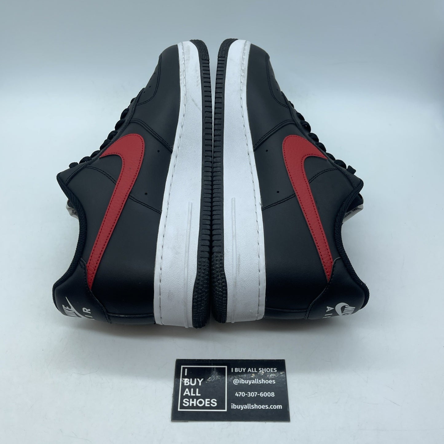 Size 11.5 - Nike Air Force 1 '07 Mismatch Swooshes Black Leather (CT2816-001)