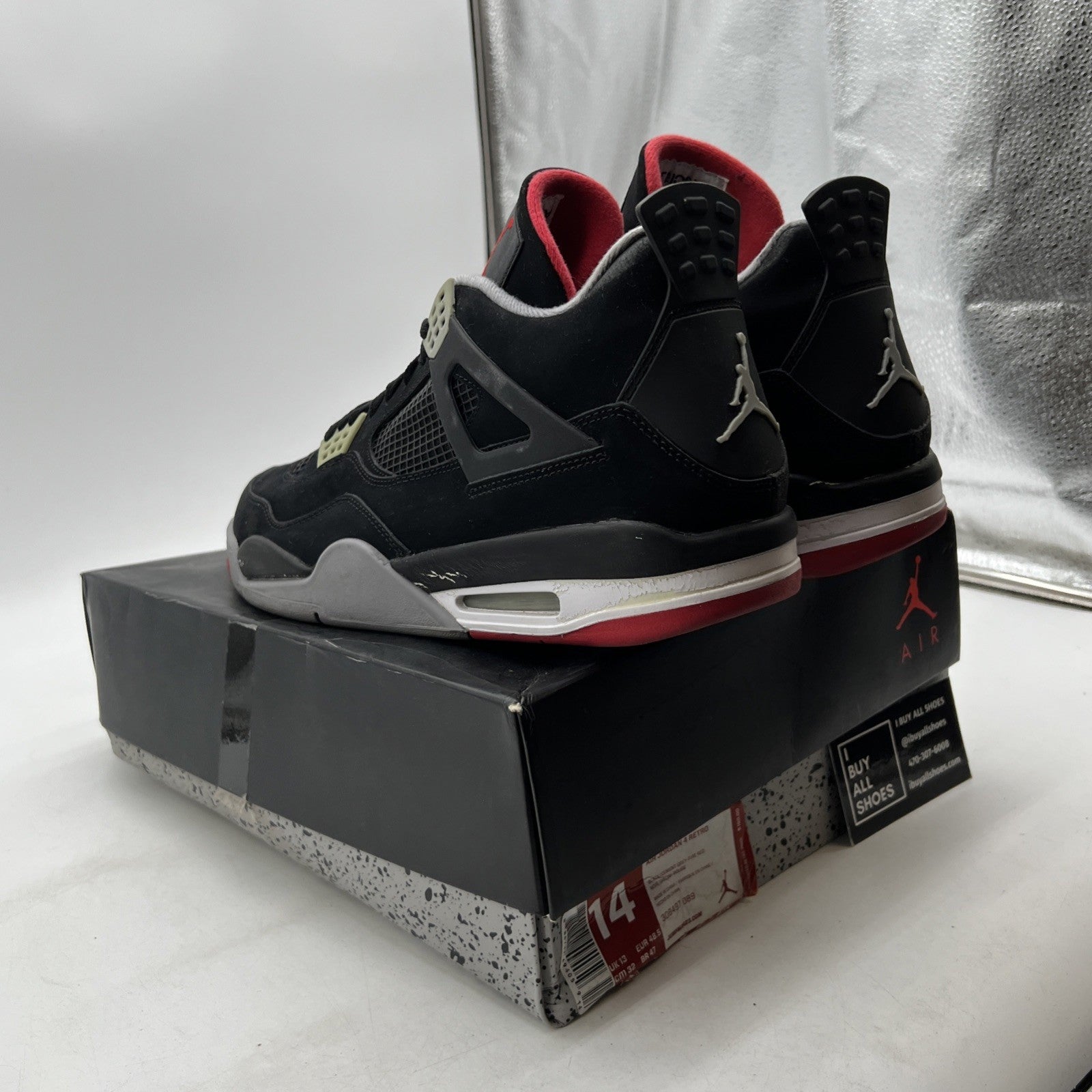Size 14 - Air Jordan 4 Retro bred release 2012 (308497-089)