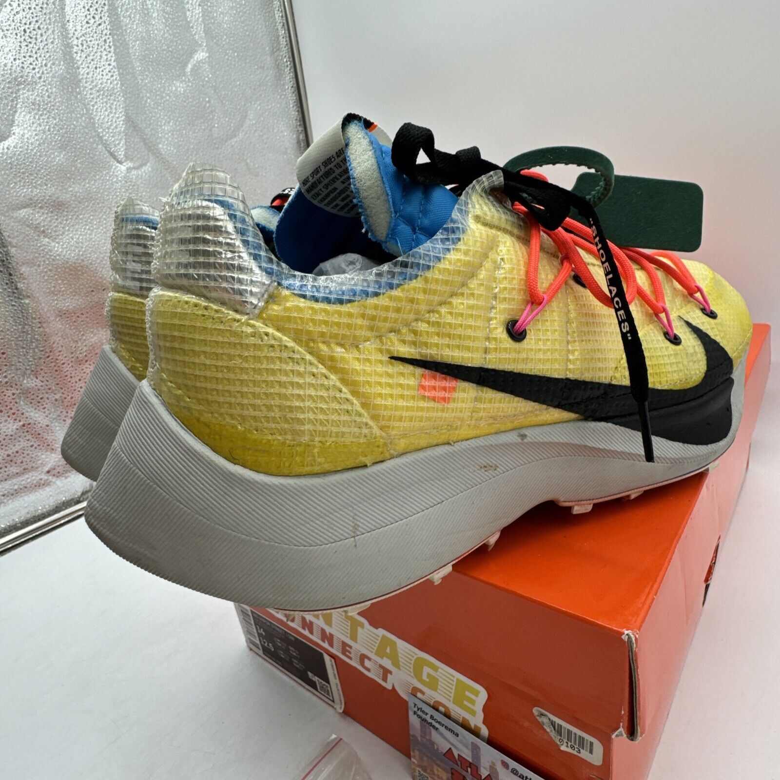 Size 14 - Nike Vapor Street x Off-White Low Tour Yellow W 12.5 Men’s Orange Blck