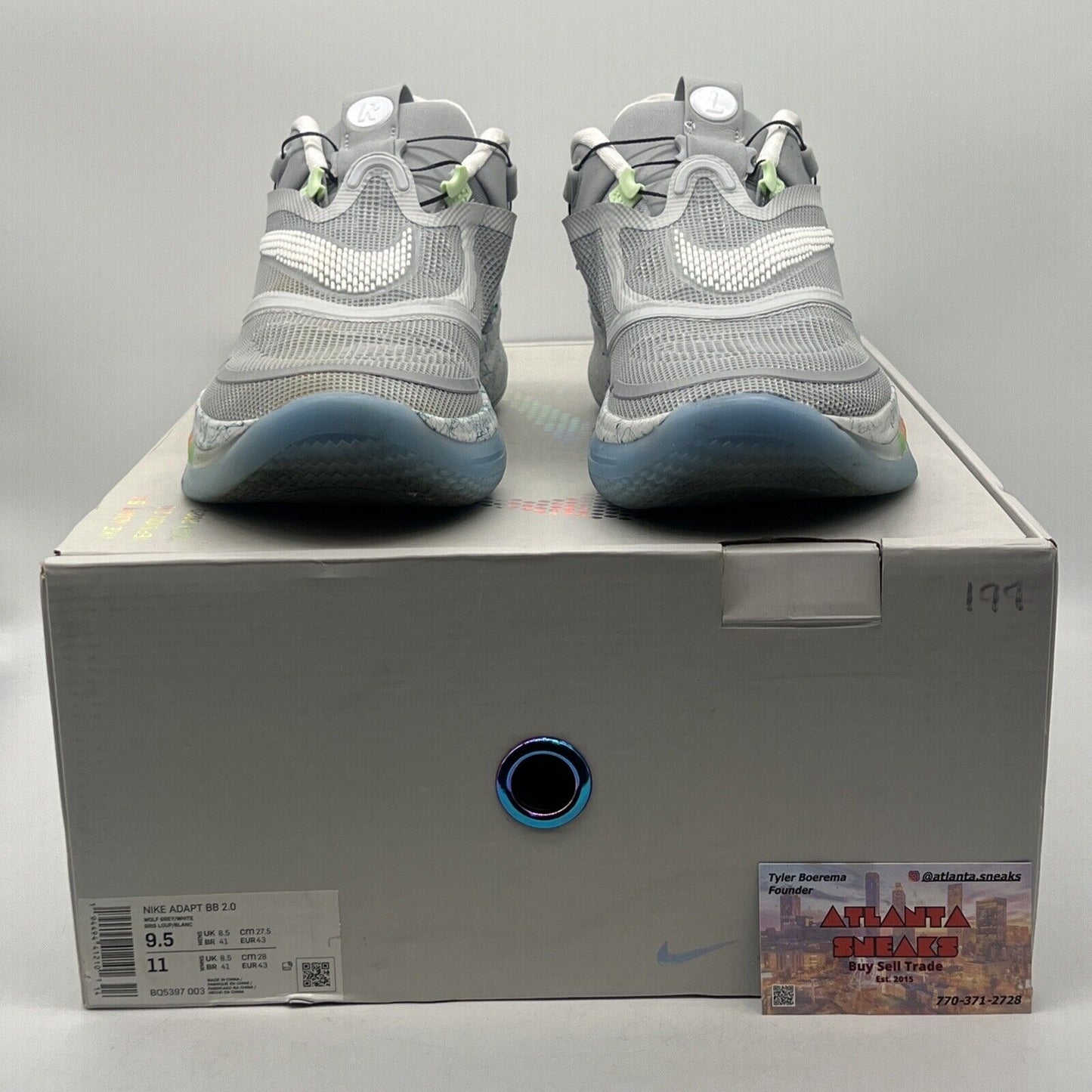 Size 9.5 - Nike Adapt BB 2.0 Mag - BQ5397-003 Grey White Icey (BQ5397-003)