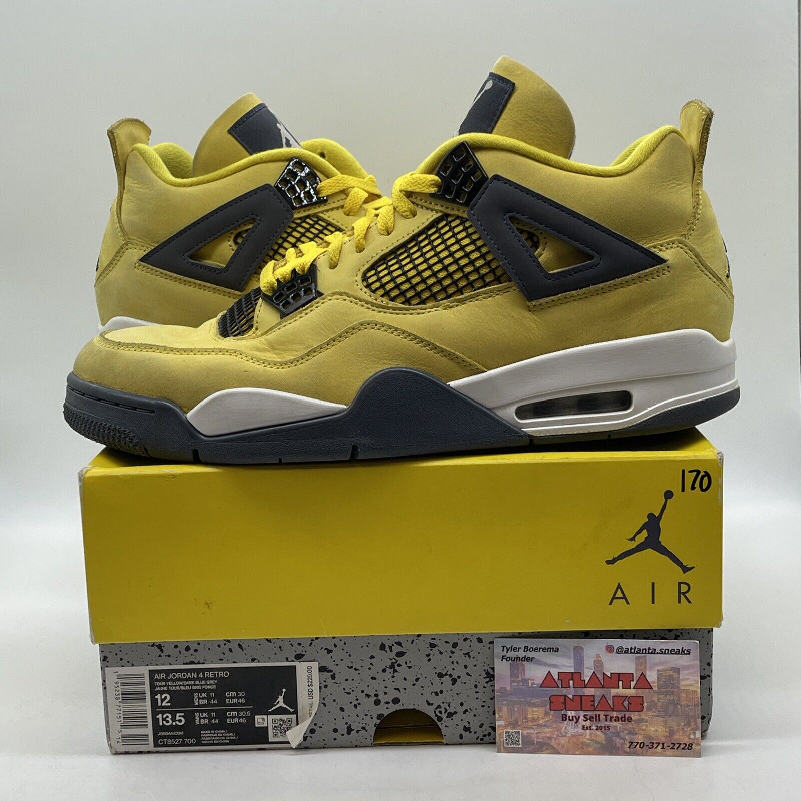 Size 12 - Jordan 4 Retro Mid Lightning White Yellow Black (CT8527-700)