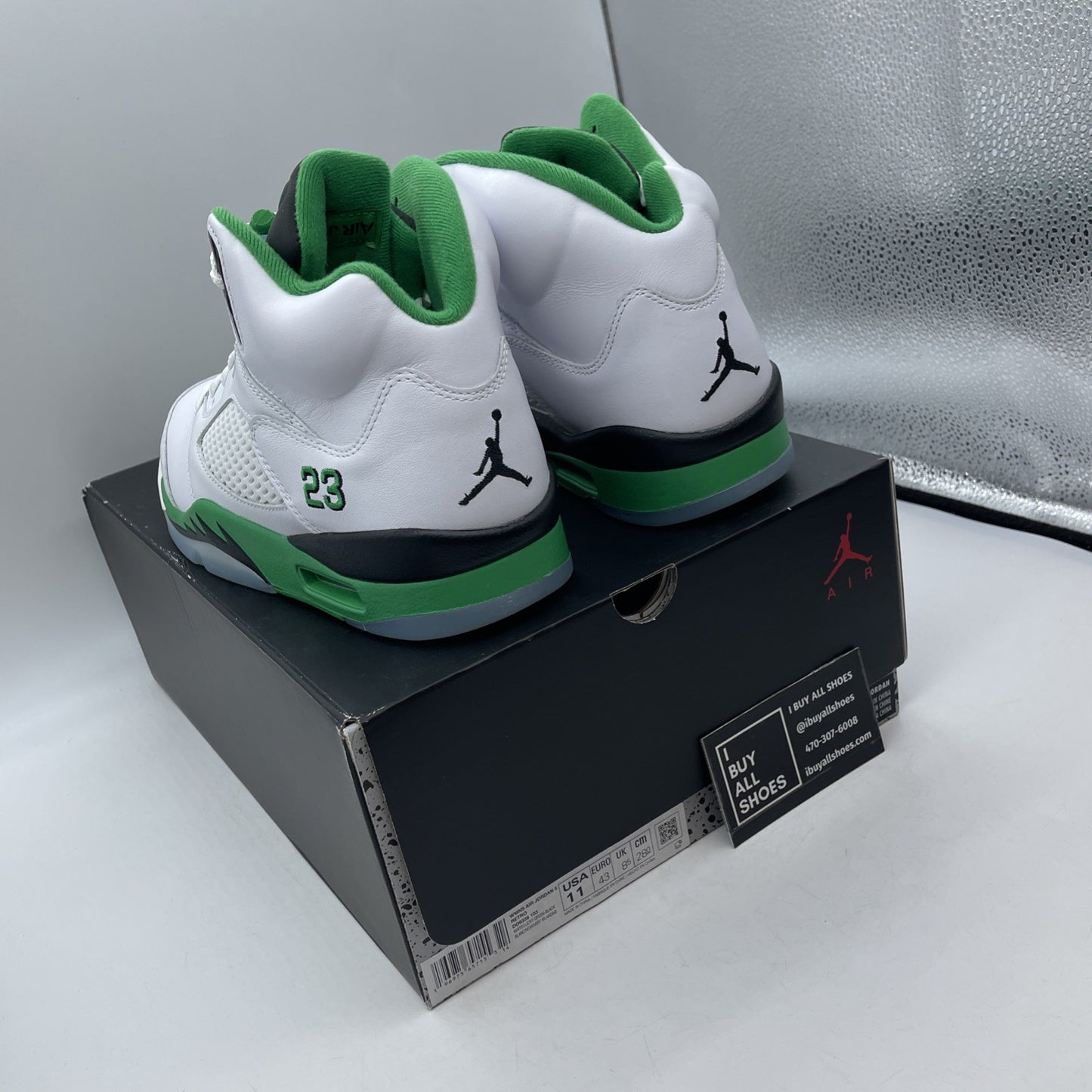 Size 11W - Air Jordan 5 Retro Lucky Green White Leather