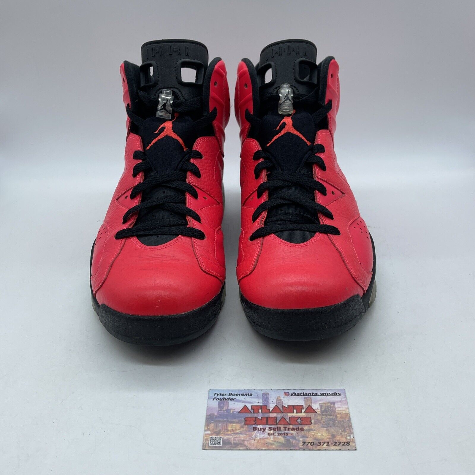 Size 12 - Air Jordan 6 Retro Infrared 23 Pink Black Leather (384664-623)