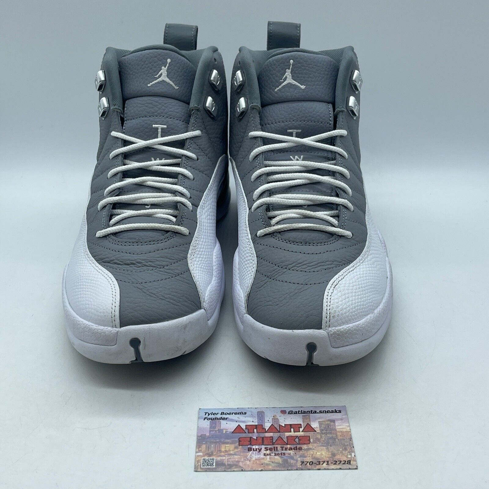 Size 12 - Jordan 12 Stealth 2022 Grey White Leather (CT8013-015)