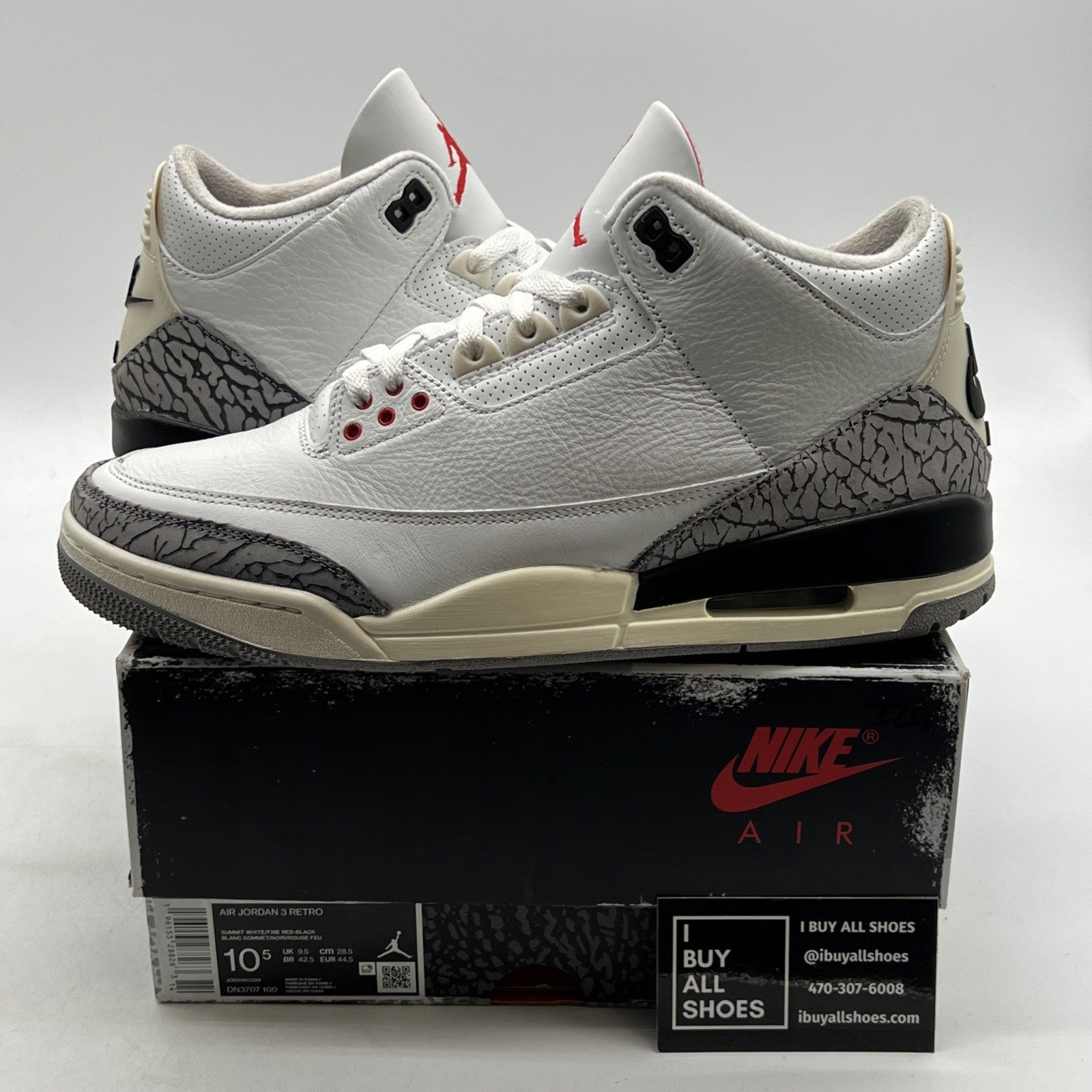 Size 10.5 - Air Jordan 3 Retro Mid White Cement Reimagined (DN3707-100)