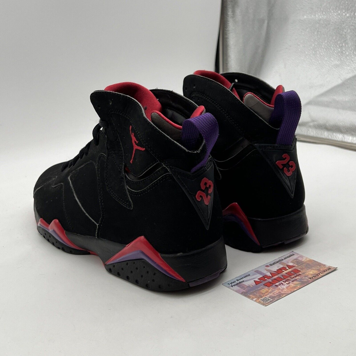 Size 11 - Air Jordan 7 Retro 2012 Raptor Black Red Purple Suede (304775-018)