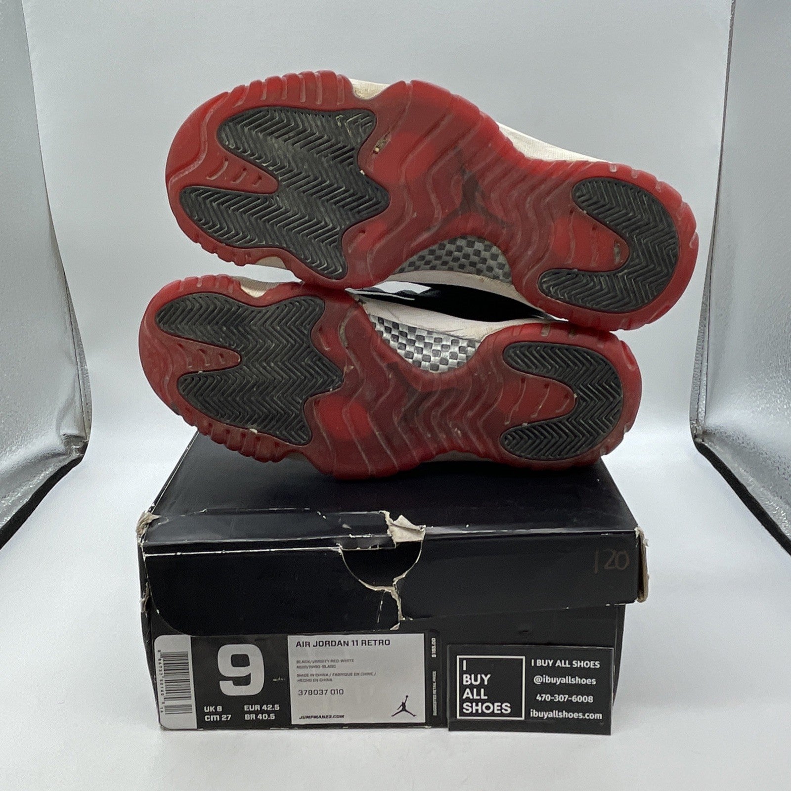 Size 9 - Air Jordan 11 Retro Bred 2012 (378037-010)