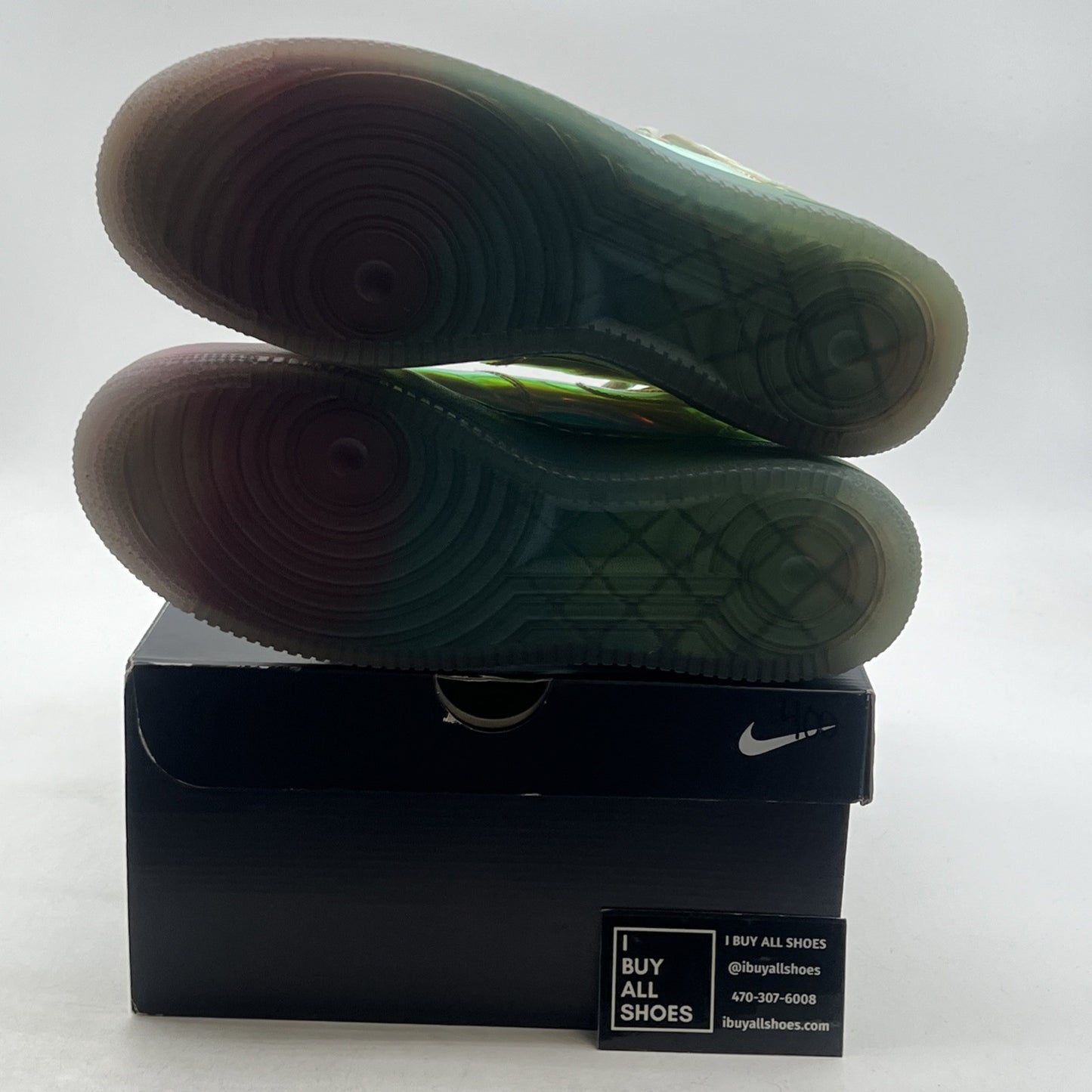 Size 9.5 -Nike Air Force 1 Mid Iridescent ID Blue Multicolor/Violet (779425-991)