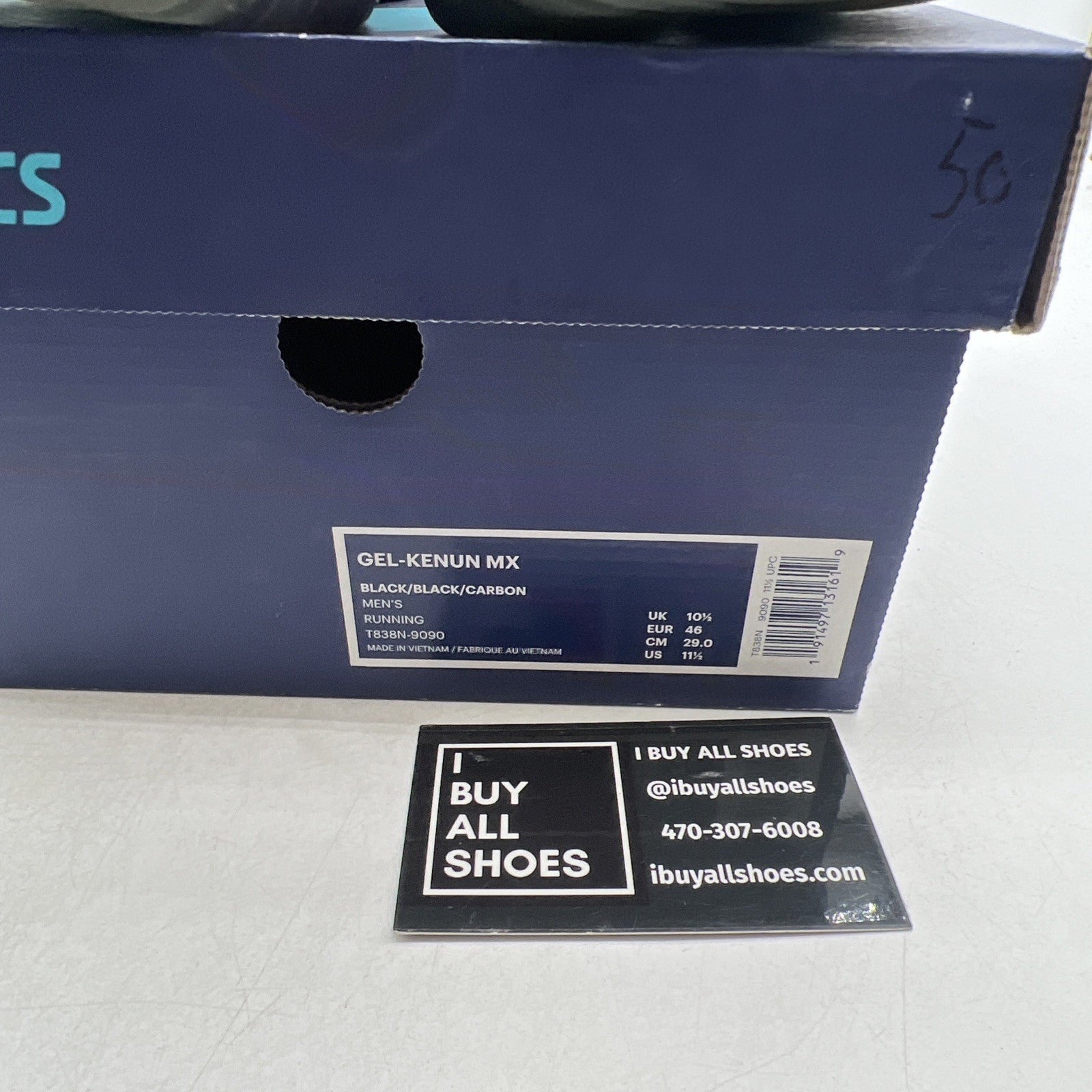 Size 11.5 - ASICS Gel-Quantum 90 Black Running Shoes Lightweight (T838N-9090)