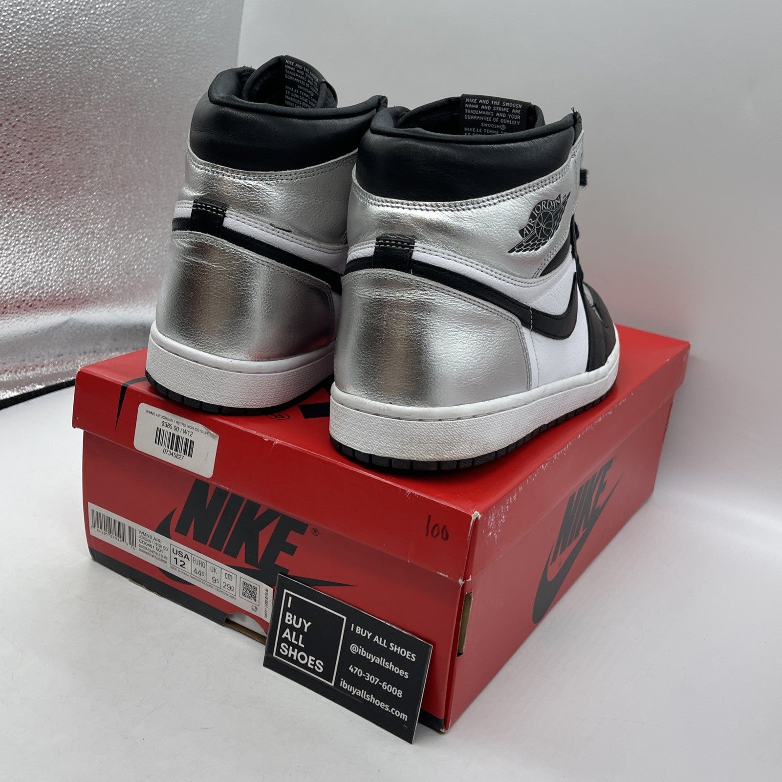 Size 12 - Air Jordan 1 High OG Metallic Silver (CD0461-001)
