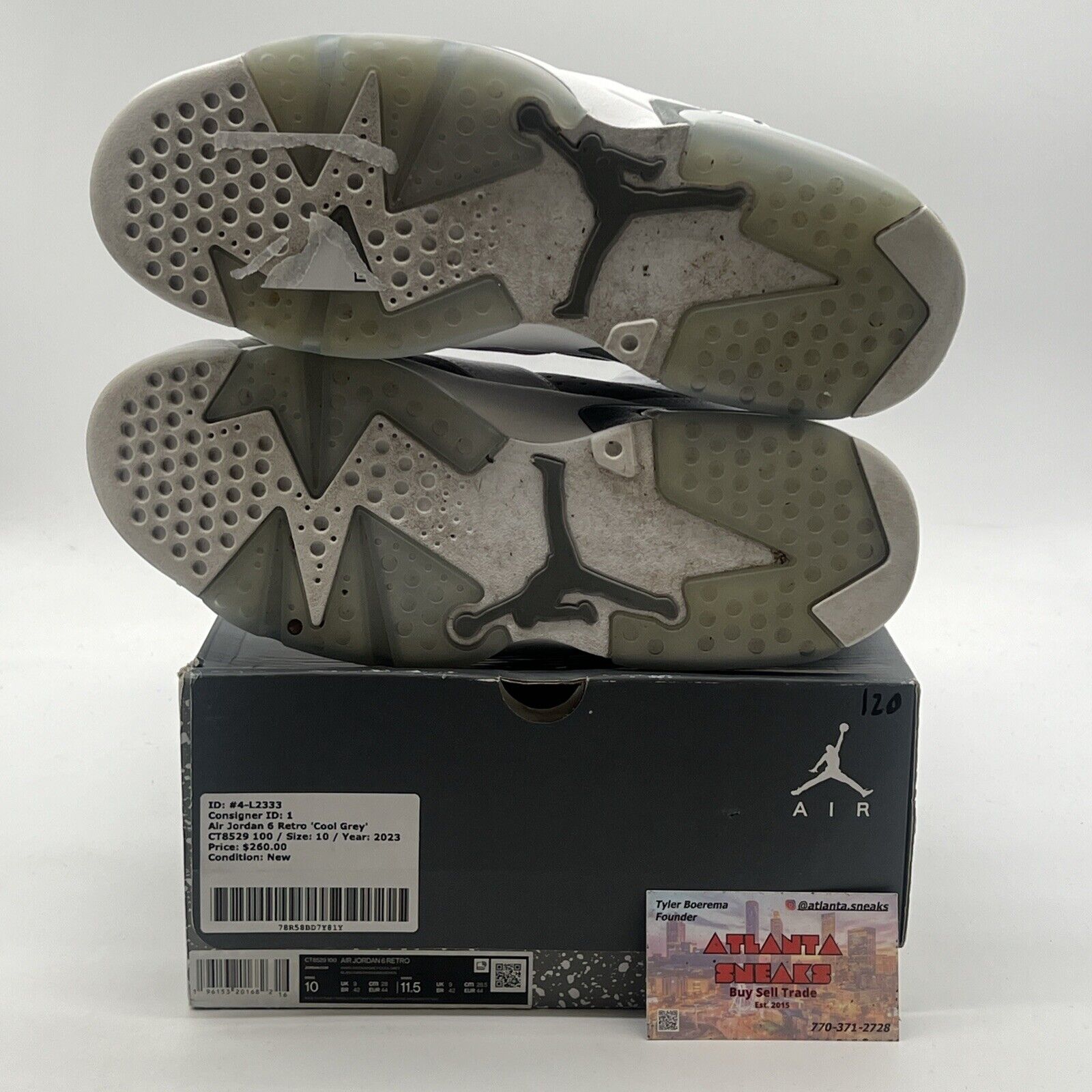 Size 10 - Air Jordan 6 Retro Low Cool Grey (CT8529-100)