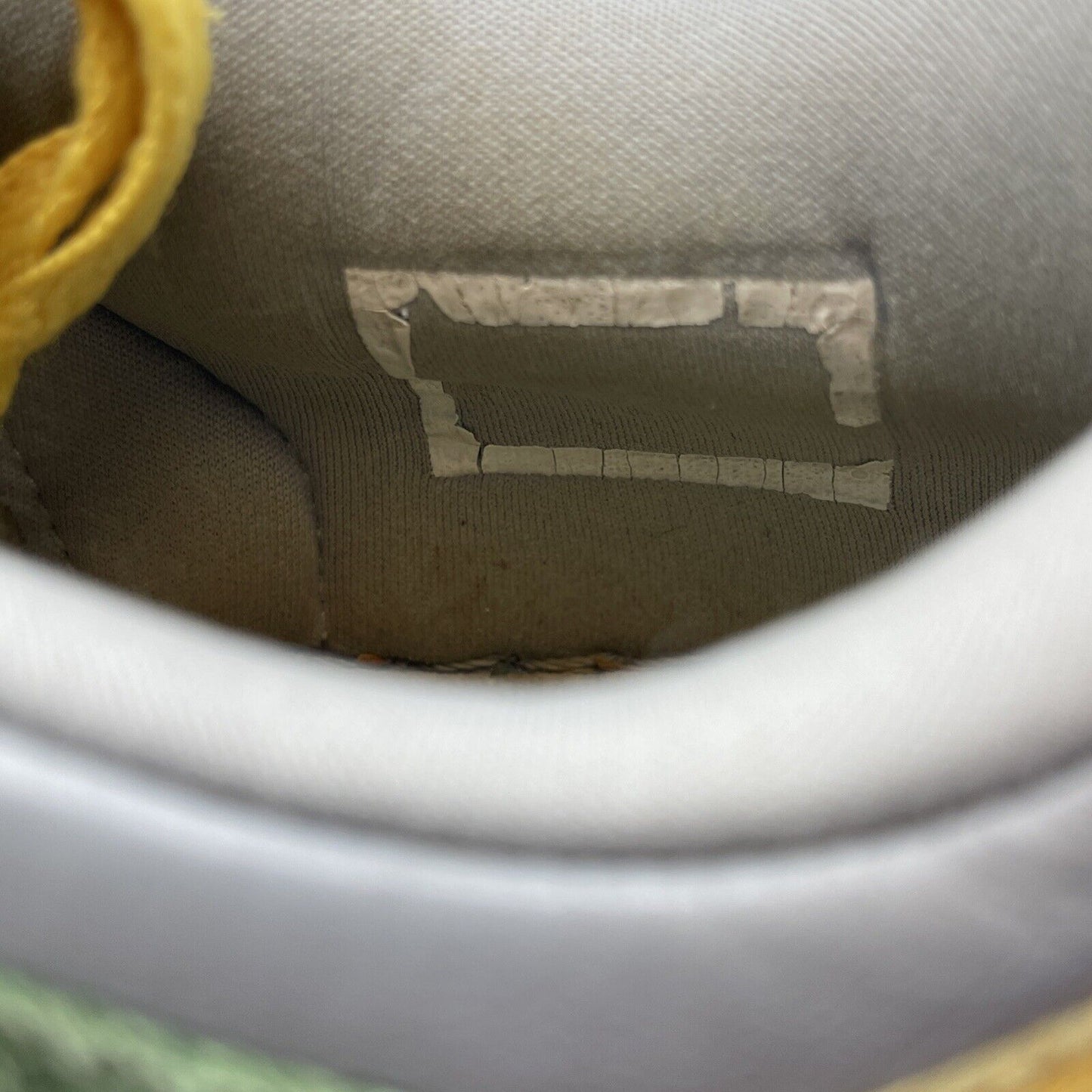 Size 10 Nike Dunk Low 6.0 White Dijon Tree Line  Green Yellow Suede (313439-131)