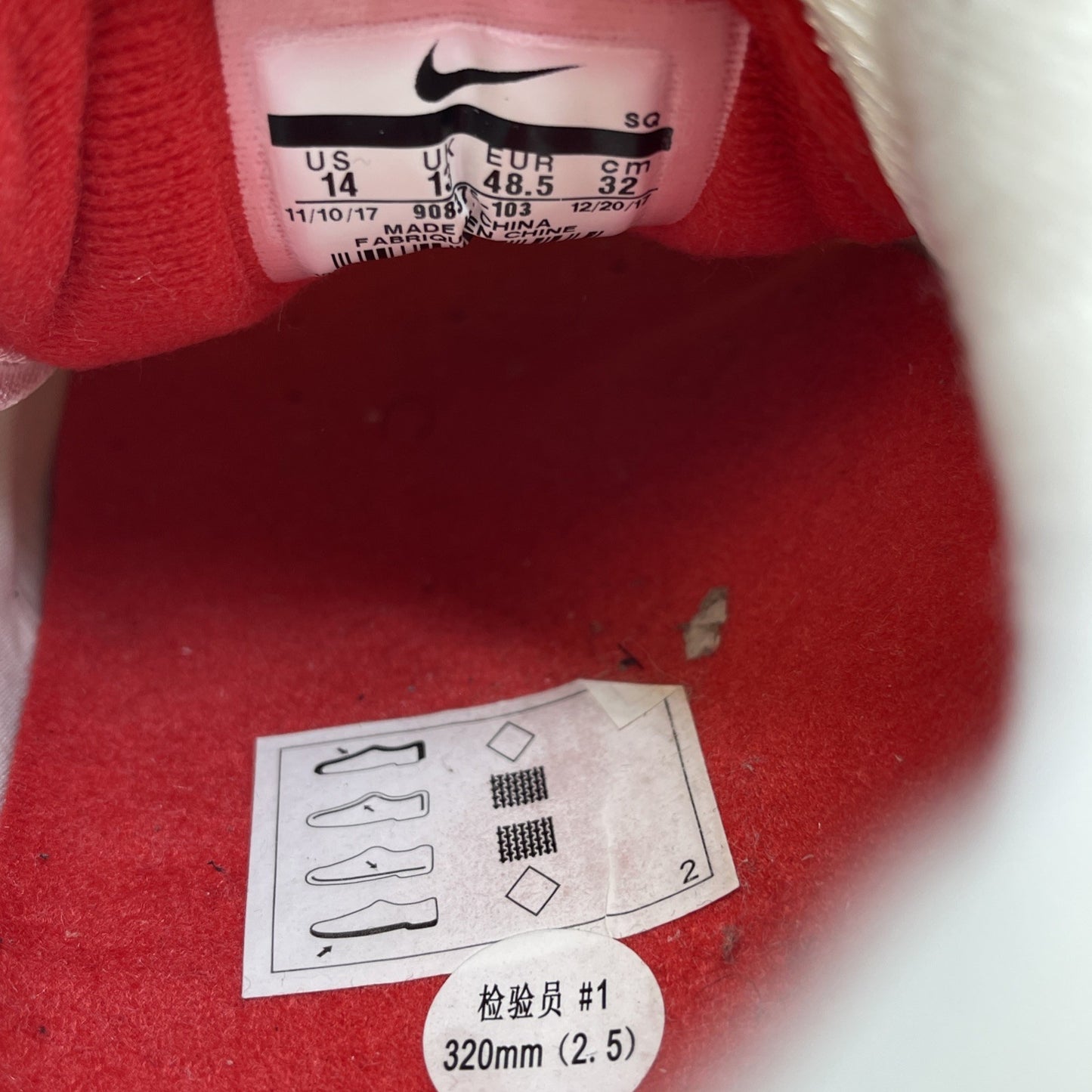Size 14 - Nike Air Max 1 OG Anniversary 2017 Re-Release Red (908375-103)