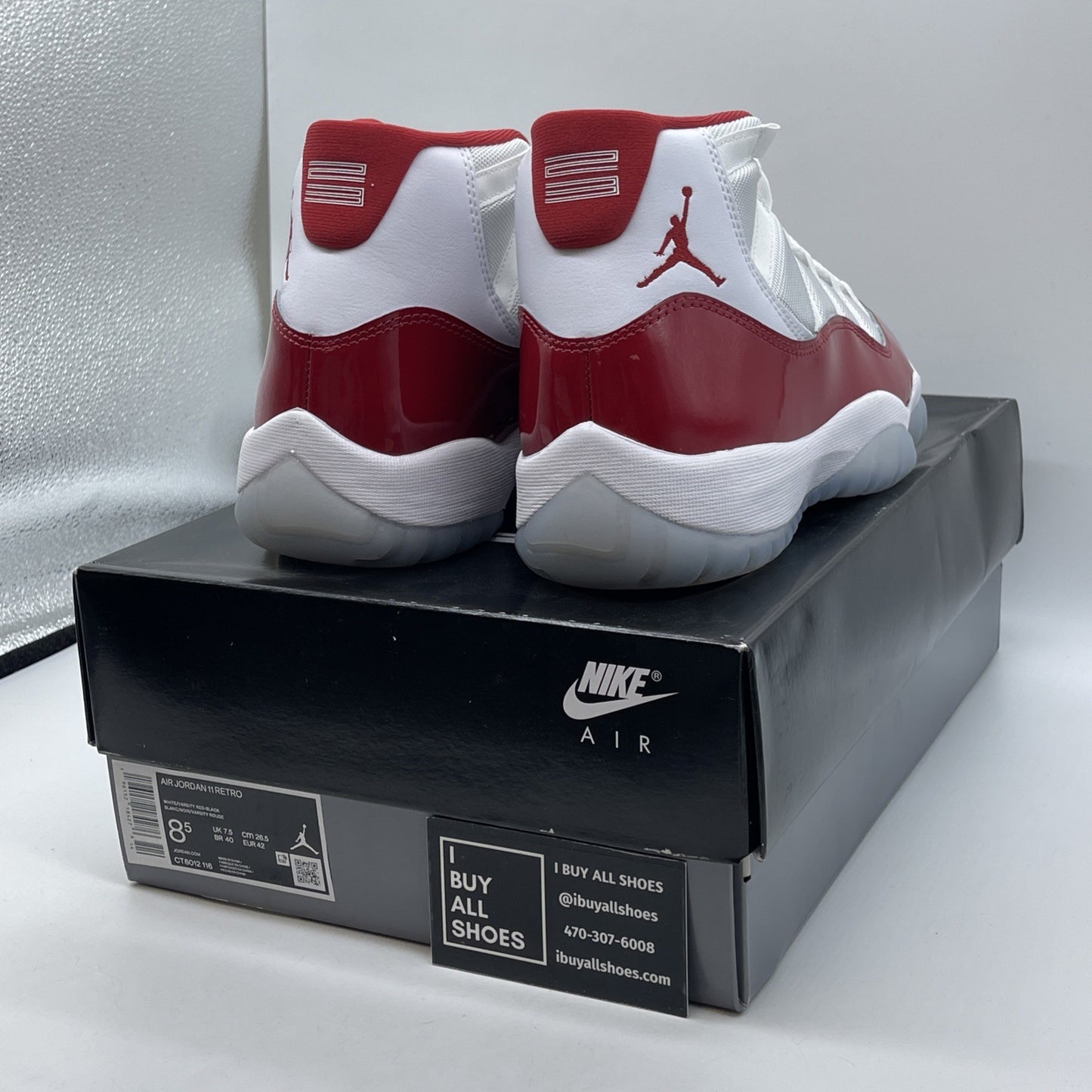 Size 8.5 - Jordan 11 Retro High Cherry White Leather (CT8012-116)