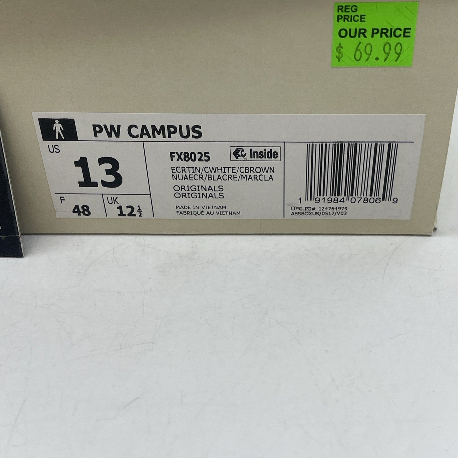 Size 13 - Pharrell Williams x Adidas Campus Ecru Tint (FX8025)