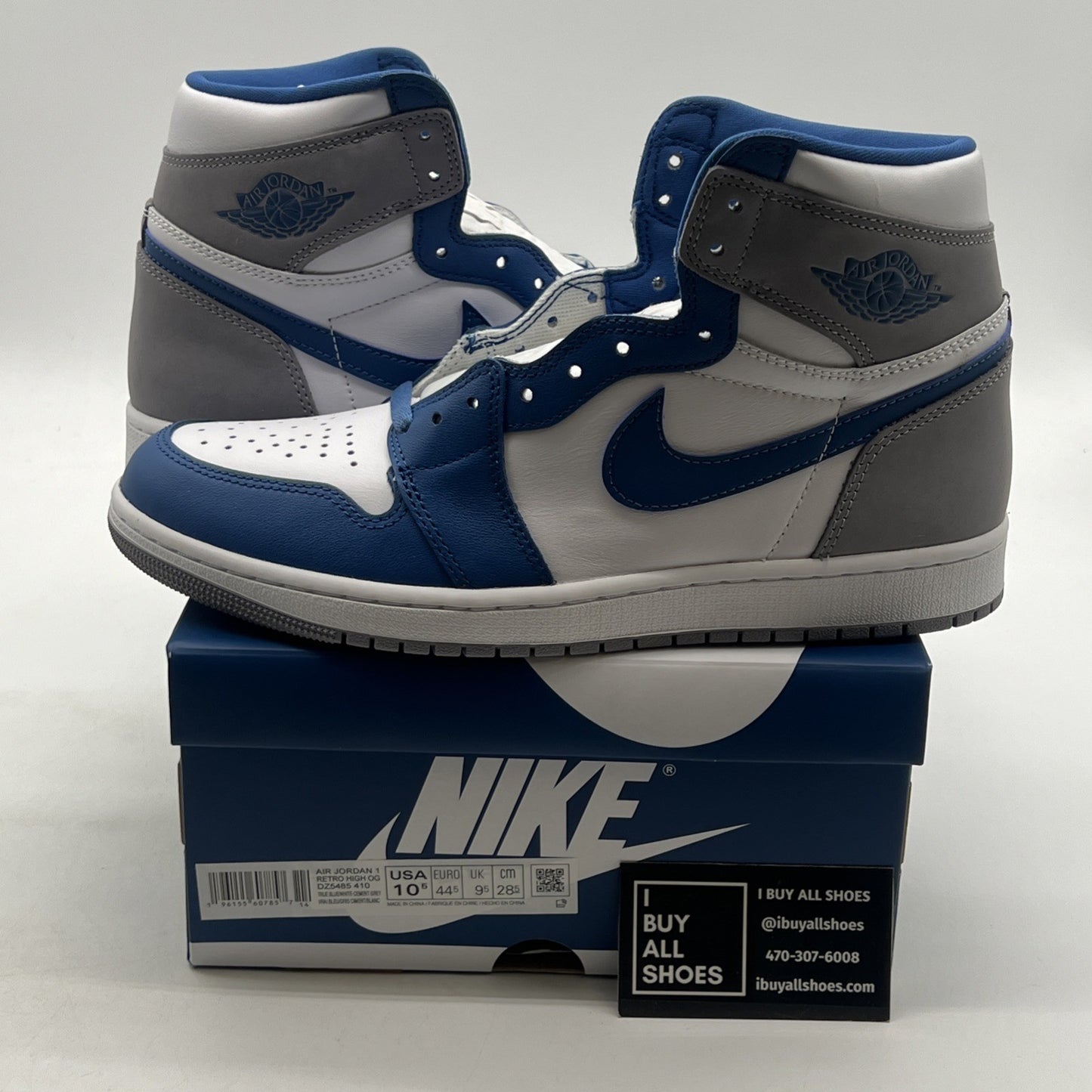 Size 10.5 - Air Jordan 1 Retro OG High True Blue (DZ5485-410)