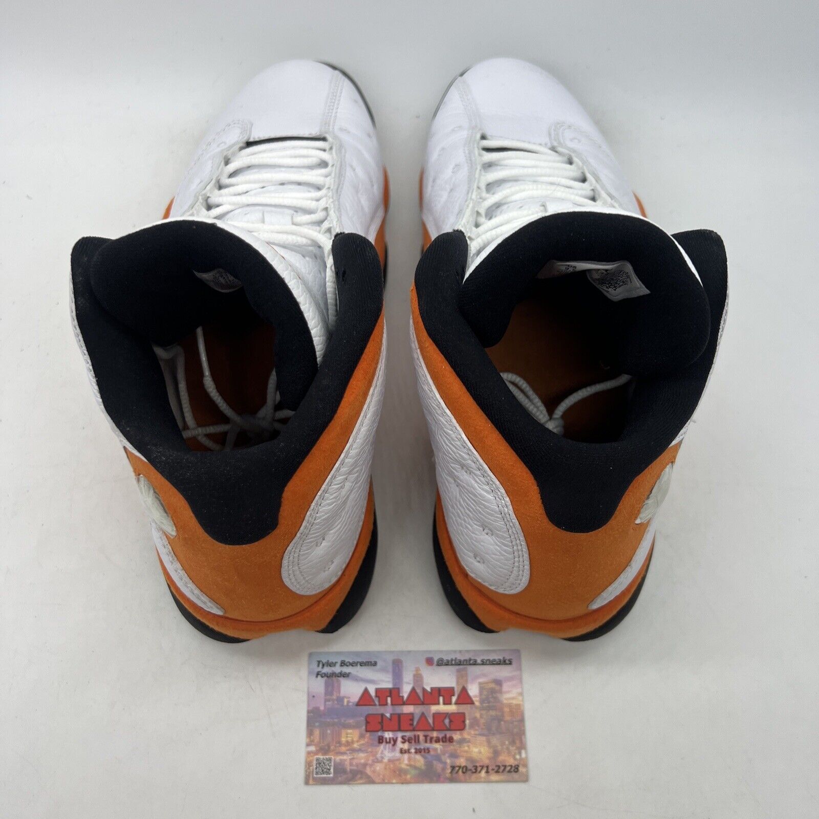 Size 9.5 - Air Jordan 13 Retro Starfish White Orange Black Suede (414571-108)