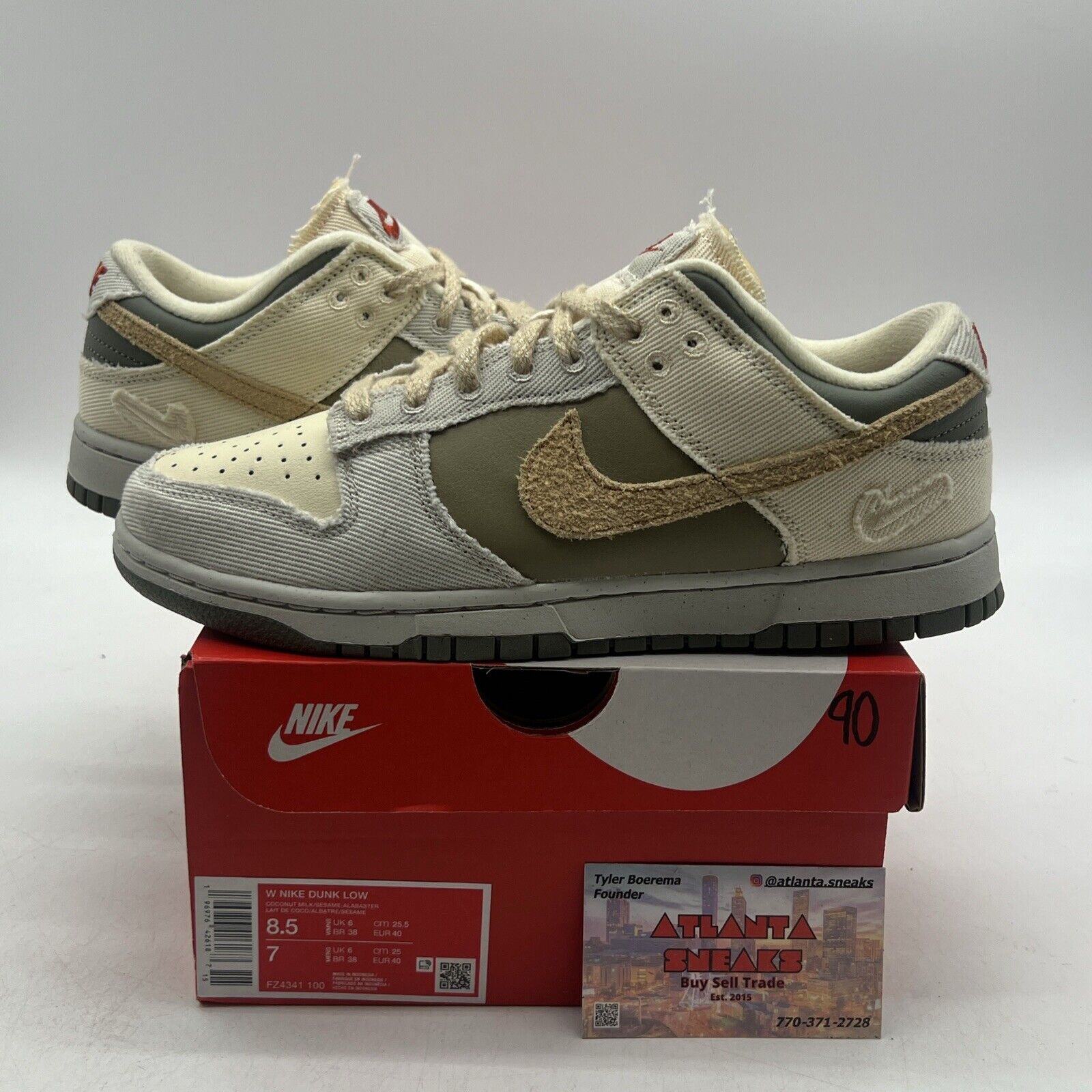 Size 8.5 - Nike Dunk Low Light Bone Dark Stucco W (FZ4341-100)