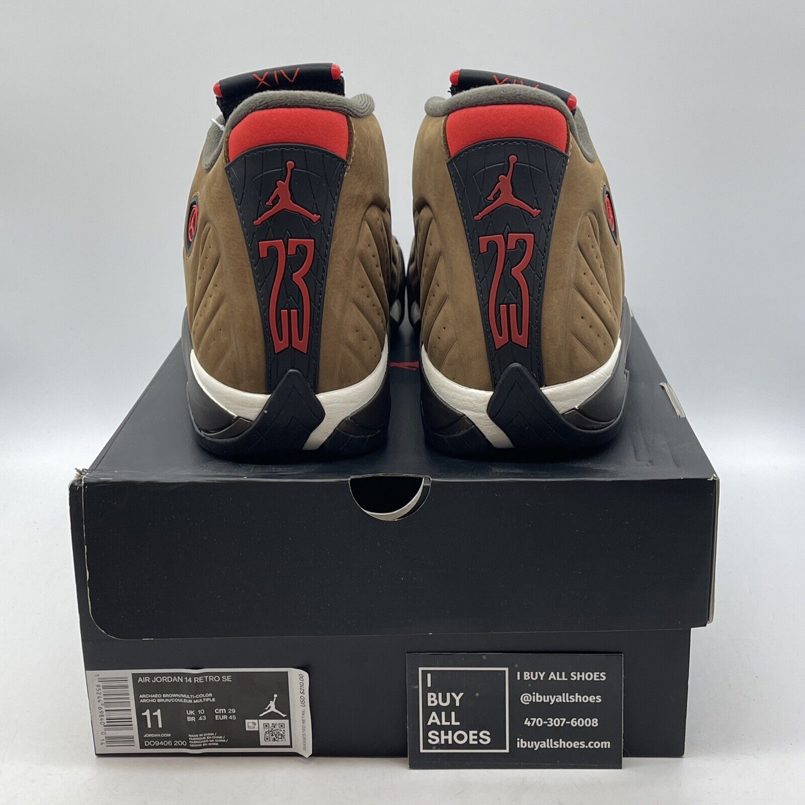 Size 11 - Air Jordan 14 Retro Winterized Brown Red White Black Suede DO9406-200