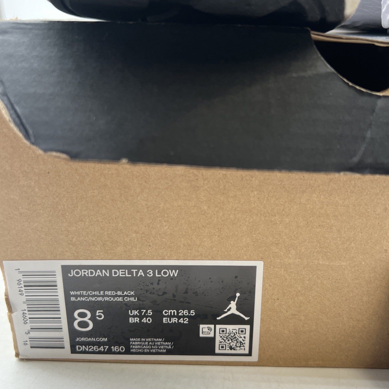 Size 8.5 - Jordan Delta 3 Low White Chile Red (DN2547-160)