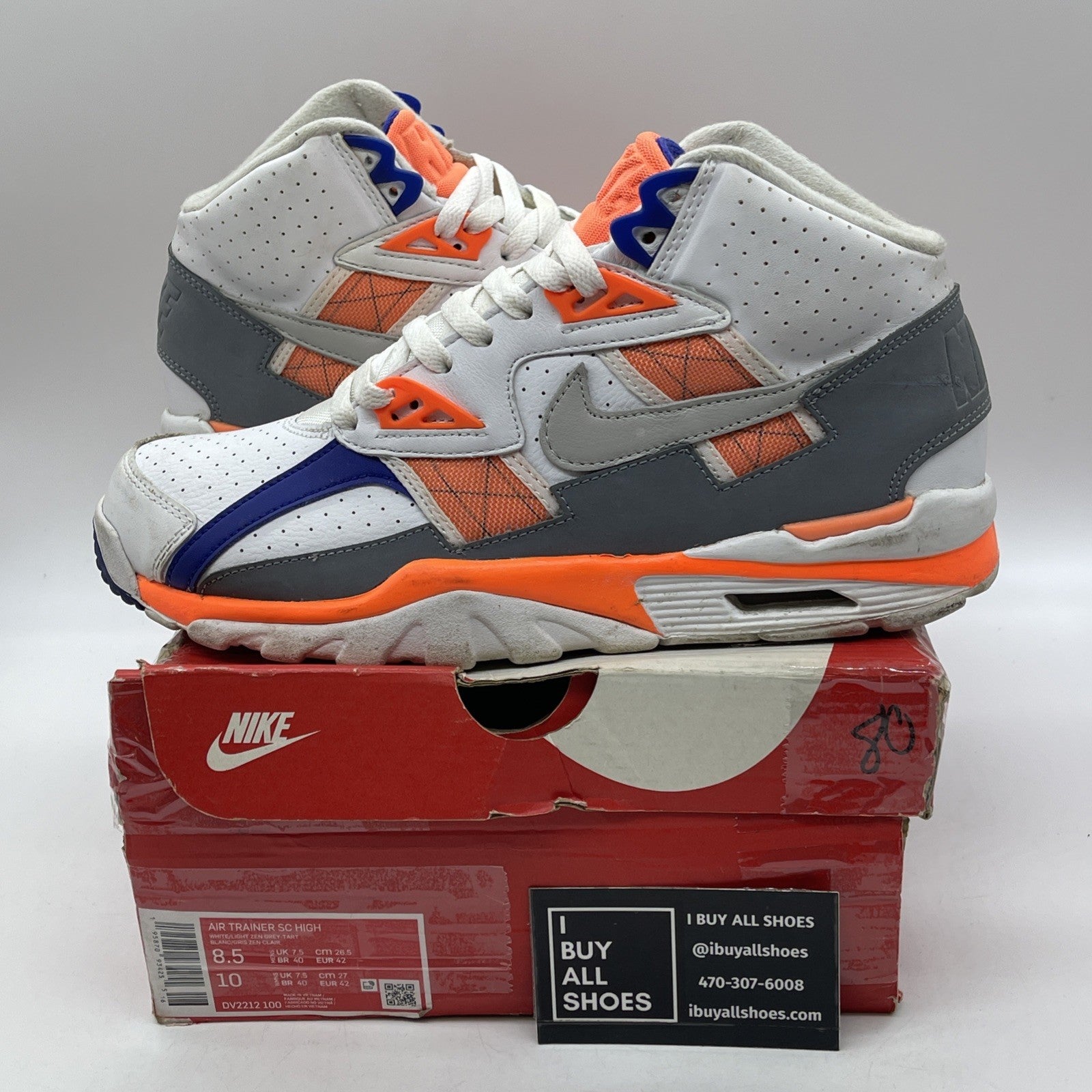Size 8.5 - Nike Air Trainer SC Bo Jackson Grey White Leather (DV2212-100)