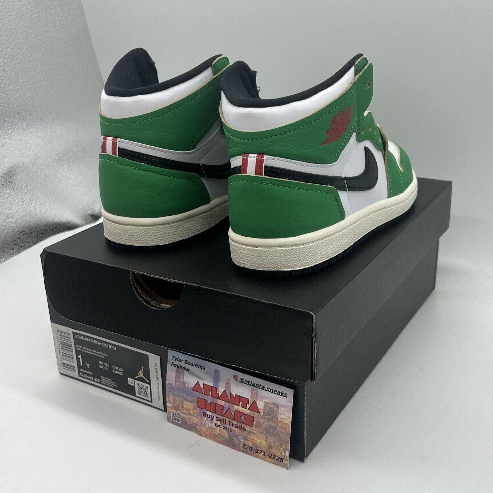 Nike Air Jordan 1 High OG Preschool (PS) Lucky Green SIZE 1Y CU0449-300 Og All