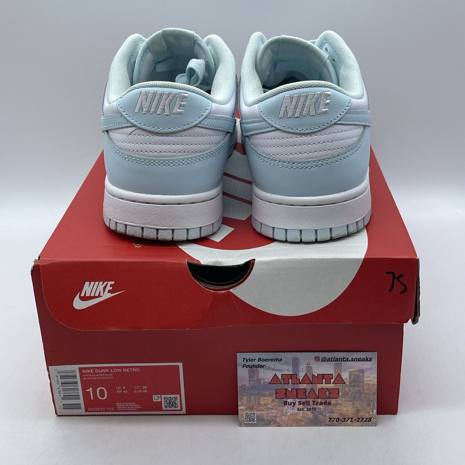 Size 10 - Nike Dunk Low Glacier Blue White Leather (DV0833-104)