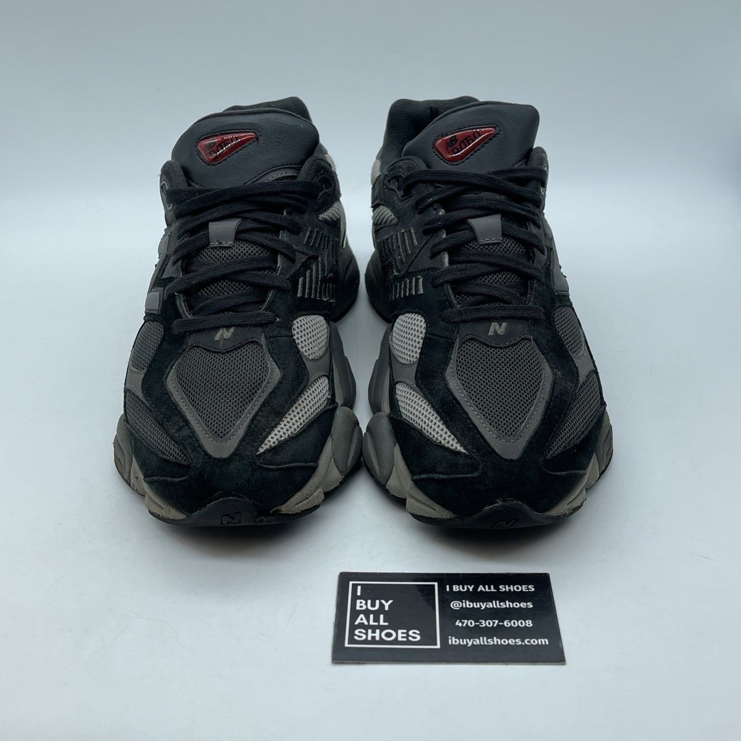Size 9.5 - New Balance 9060 Black Castlerock Grey Suede Leather (U9060BLK)