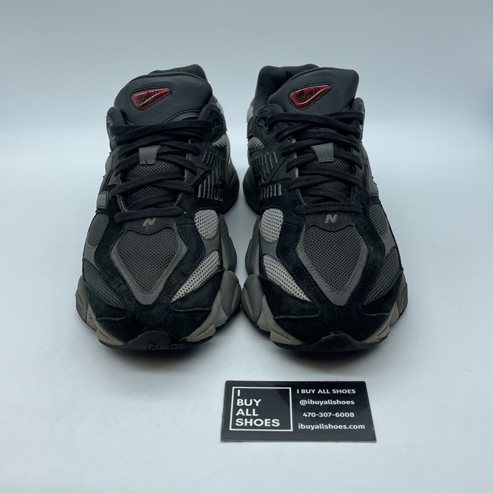 Size 9.5 - New Balance 9060 Black Castlerock Grey Suede Leather (U9060BLK)