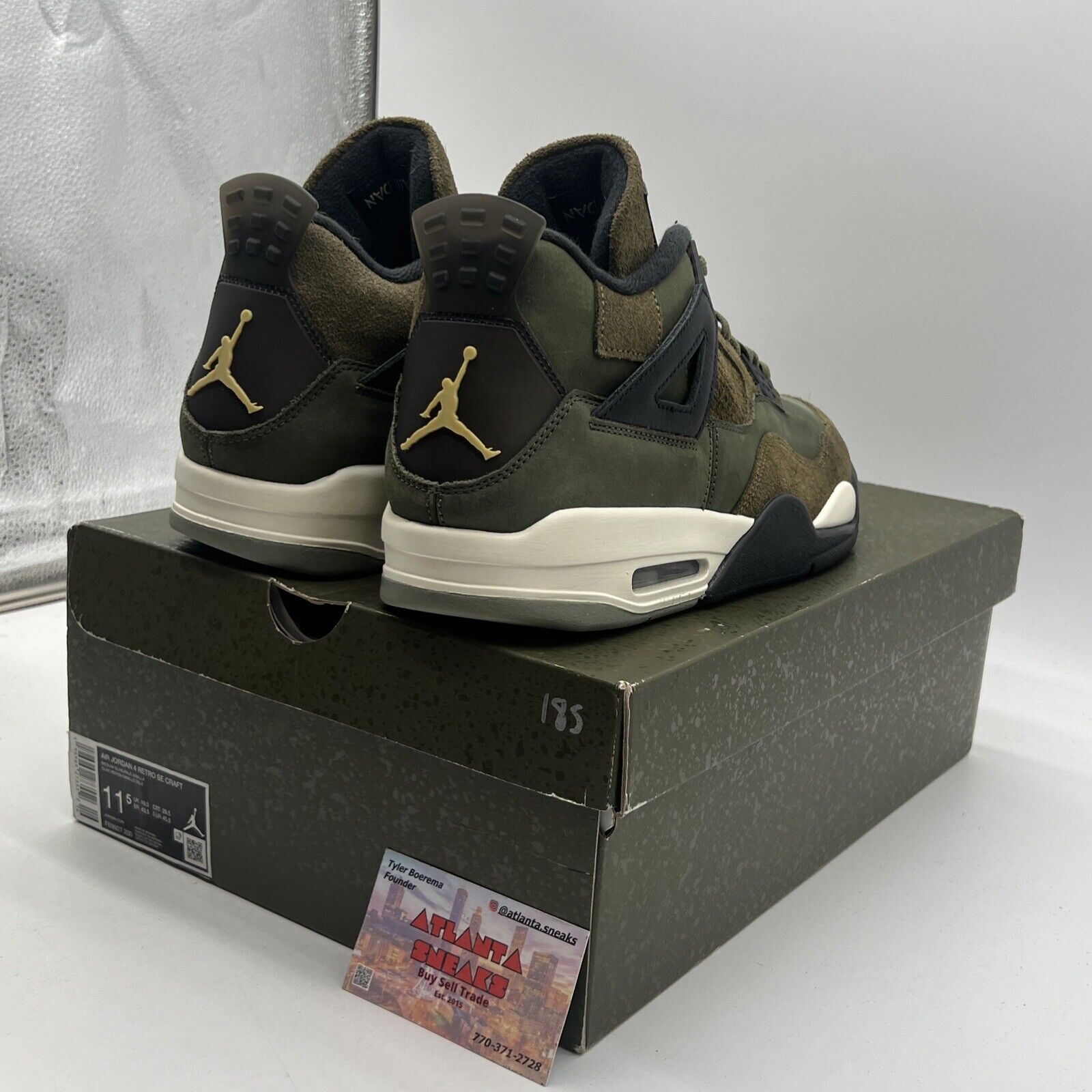 Size 11.5 - Jordan 4 SE Retro Low Craft - Olive Black White Suede (FB9927-200)