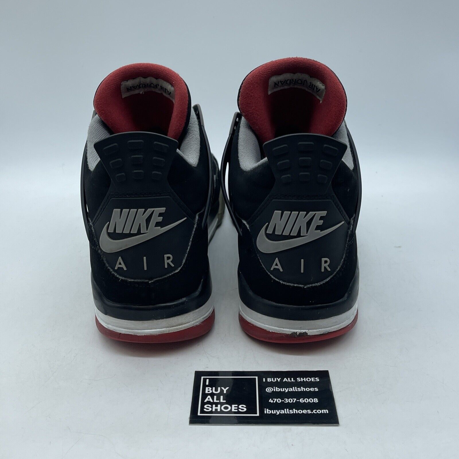 Size 12 - Jordan 4 Retro OG Mid Bred Black Grey Red Suede Rubber (308497–060)