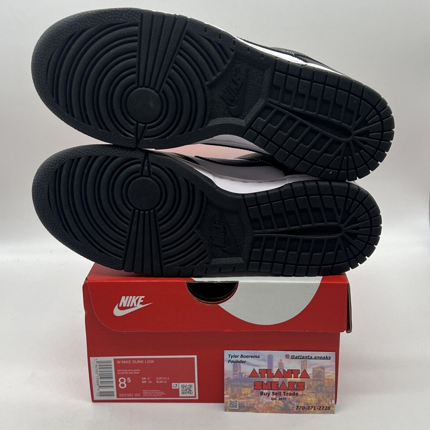 Size 8.5 - Nike Dunk Low Black White W Brand New Og All