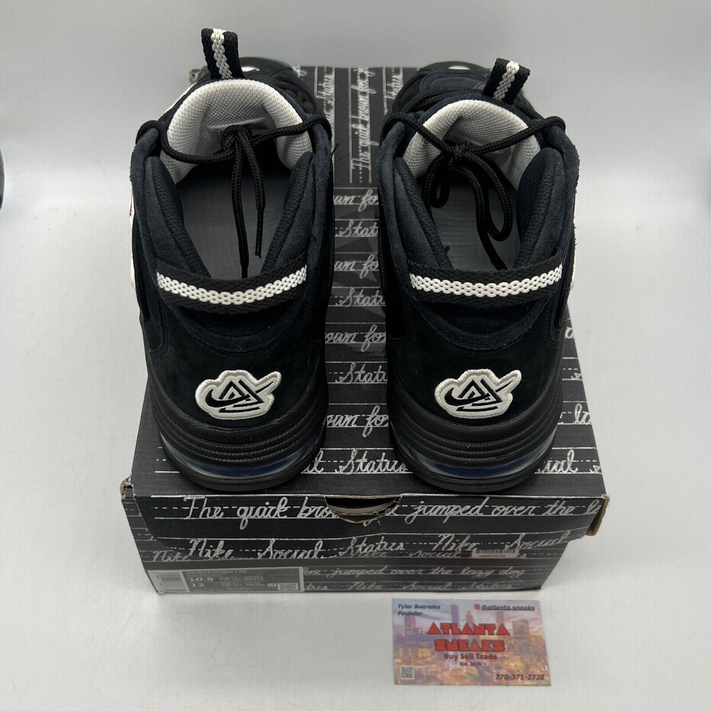 Size 10.5 - Nike Social Status x Air Max Penny 1 Recess - Black White Icey Suede