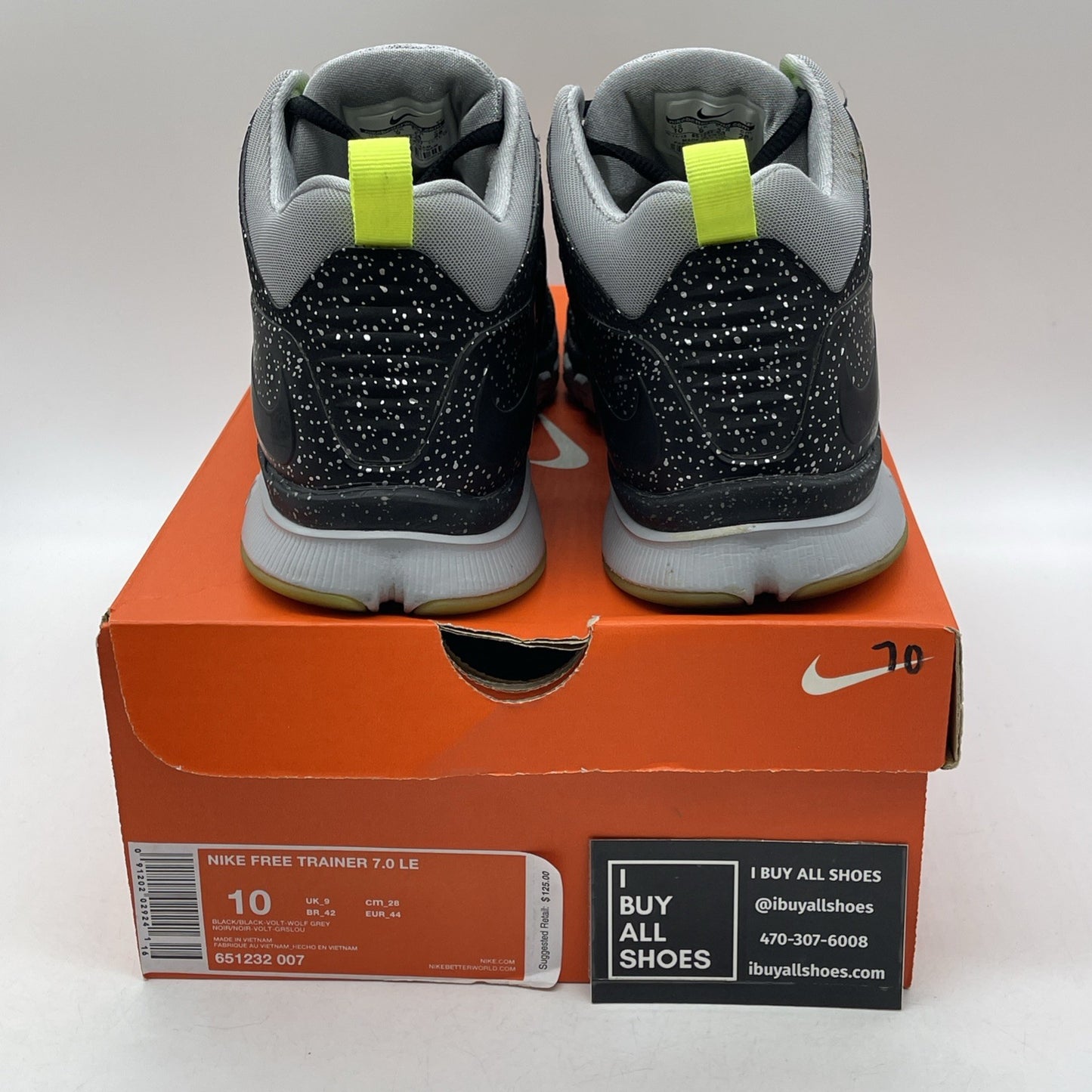 Size 10 - Nike Free Trainer 7 LE Mid Cement City Black White Grey (651232-007)