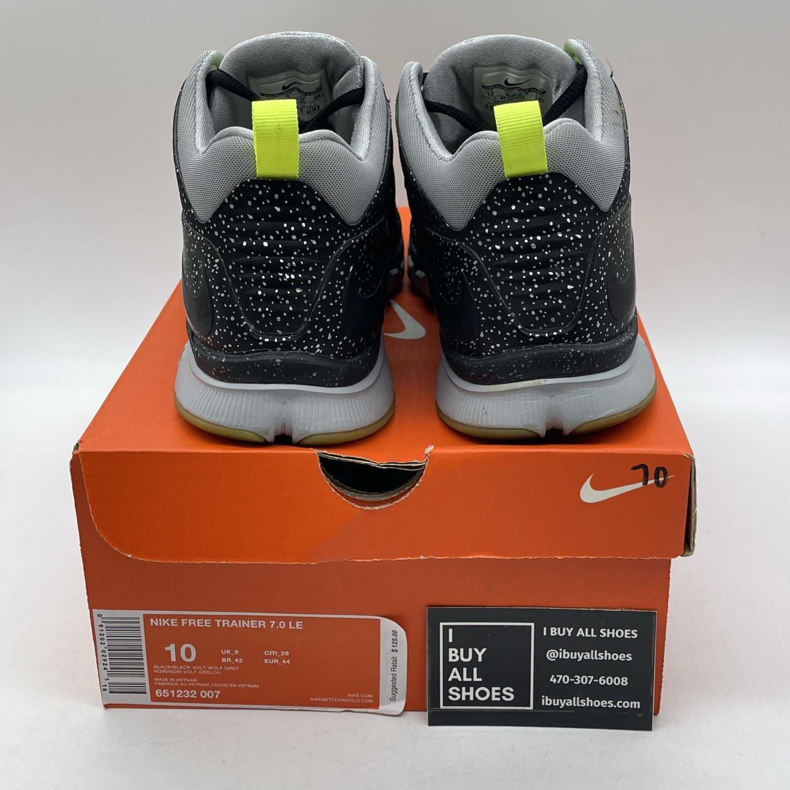 Size 10 - Nike Free Trainer 7 LE Mid Cement City Black White Grey (651232-007)