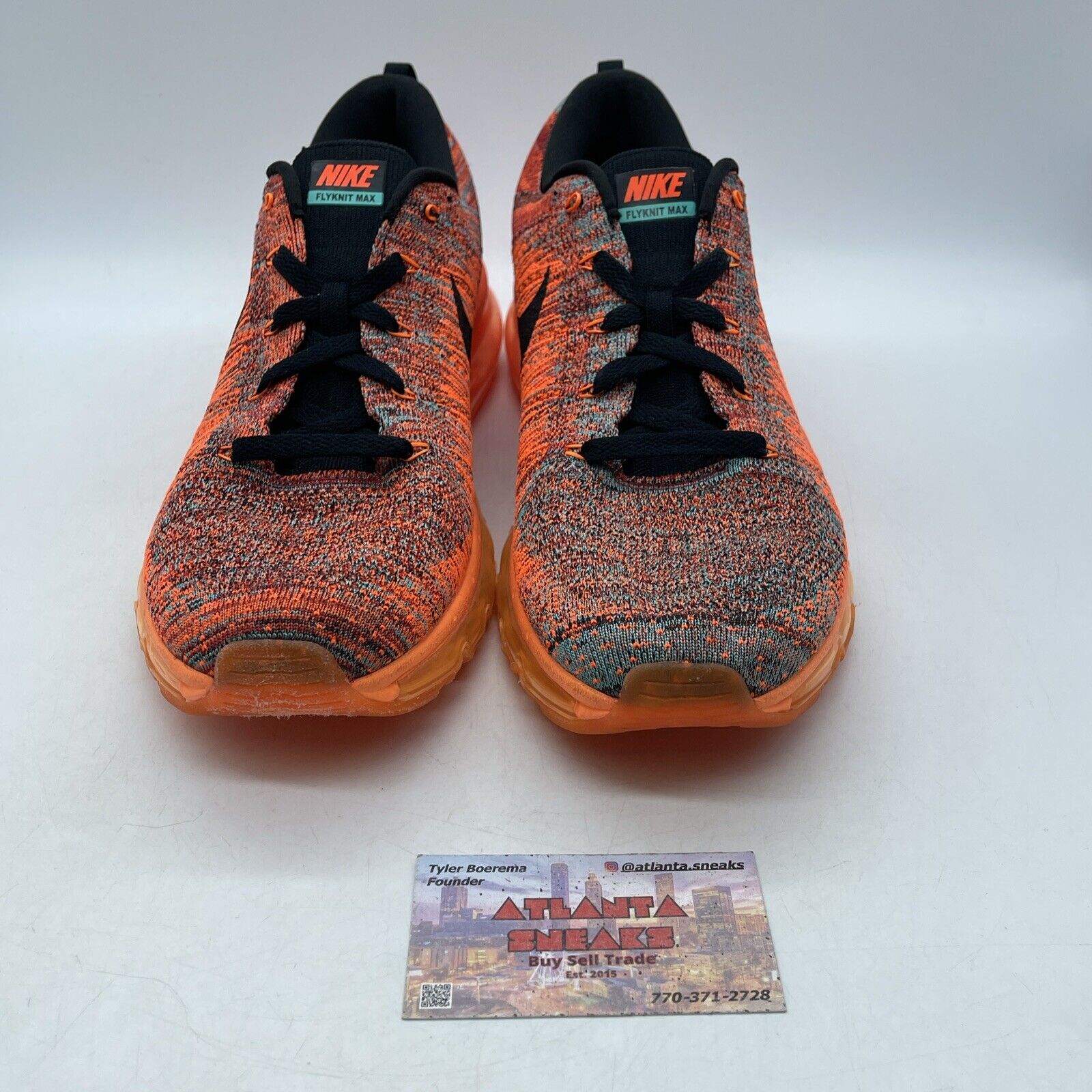 Size 10 - Nike Flyknit Max Hyper Crimson Orange Black Suede (620469-601)