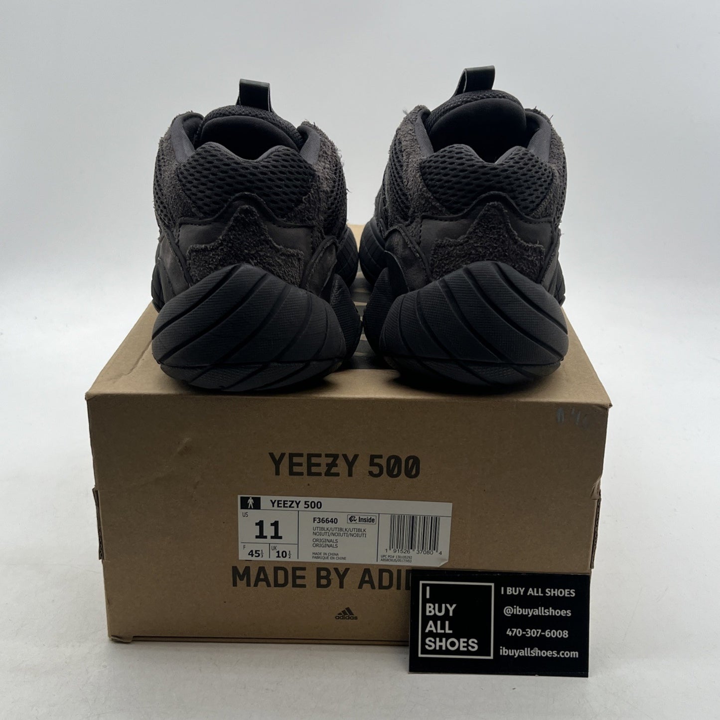 Size 11 - adidas Yeezy 500 Low Utility Black (F36640)