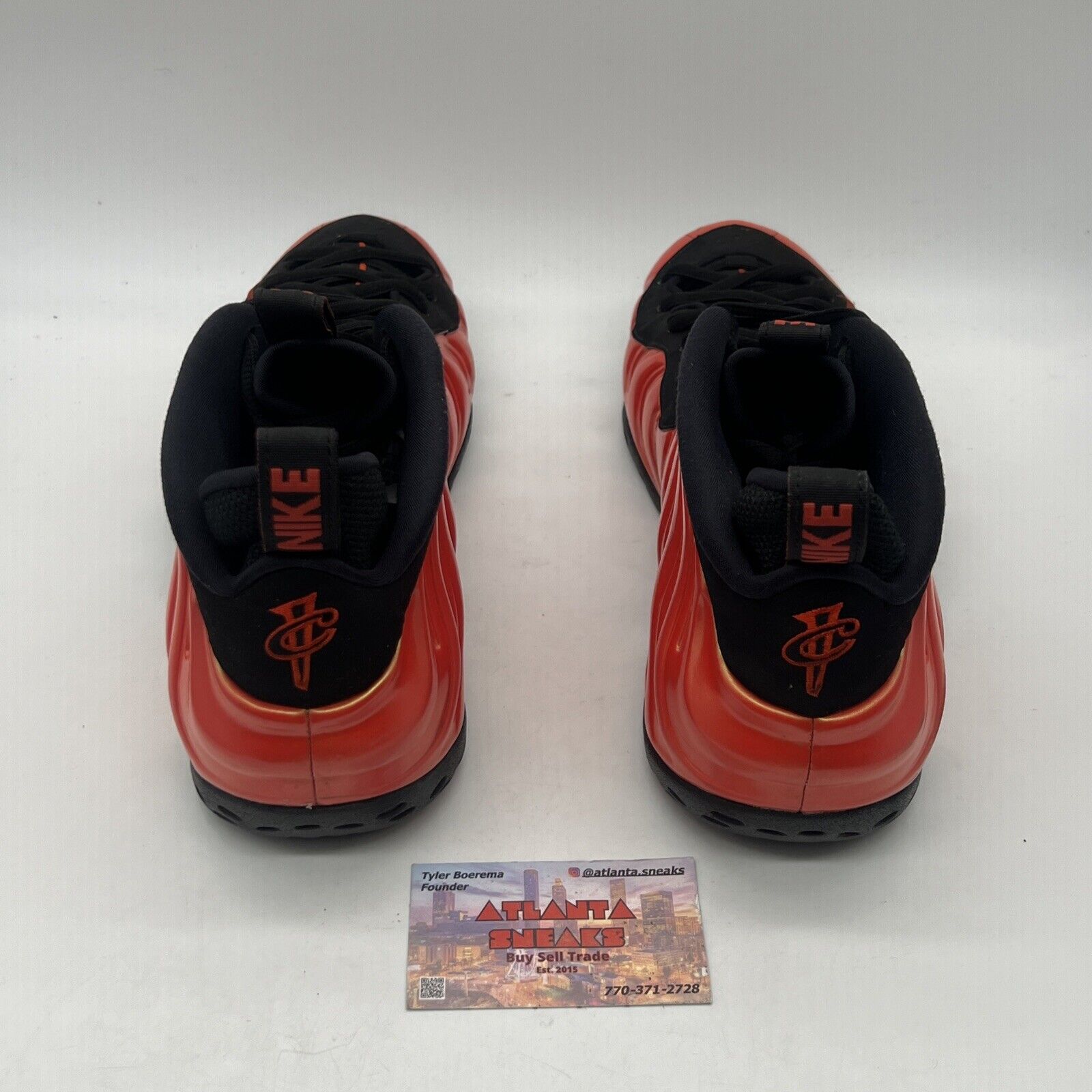 Size 10 - Nike Air Foamposite One Habanero Red Black Suede (314996-603) Used