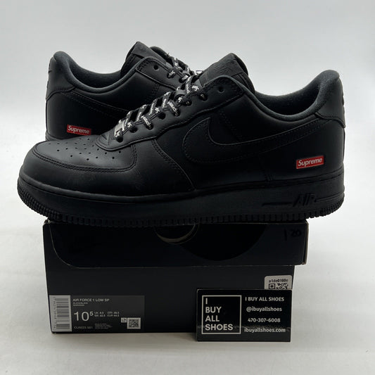 Size 10.5 - Nike Air Force 1 Low x Supreme Box Logo - Black (CU9225-001)