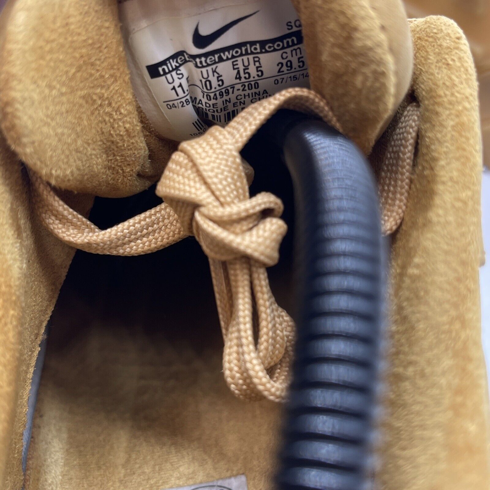 Size 11.5 - Nike Air Max 1 QS Flax Brown Black Suede (704997-200)