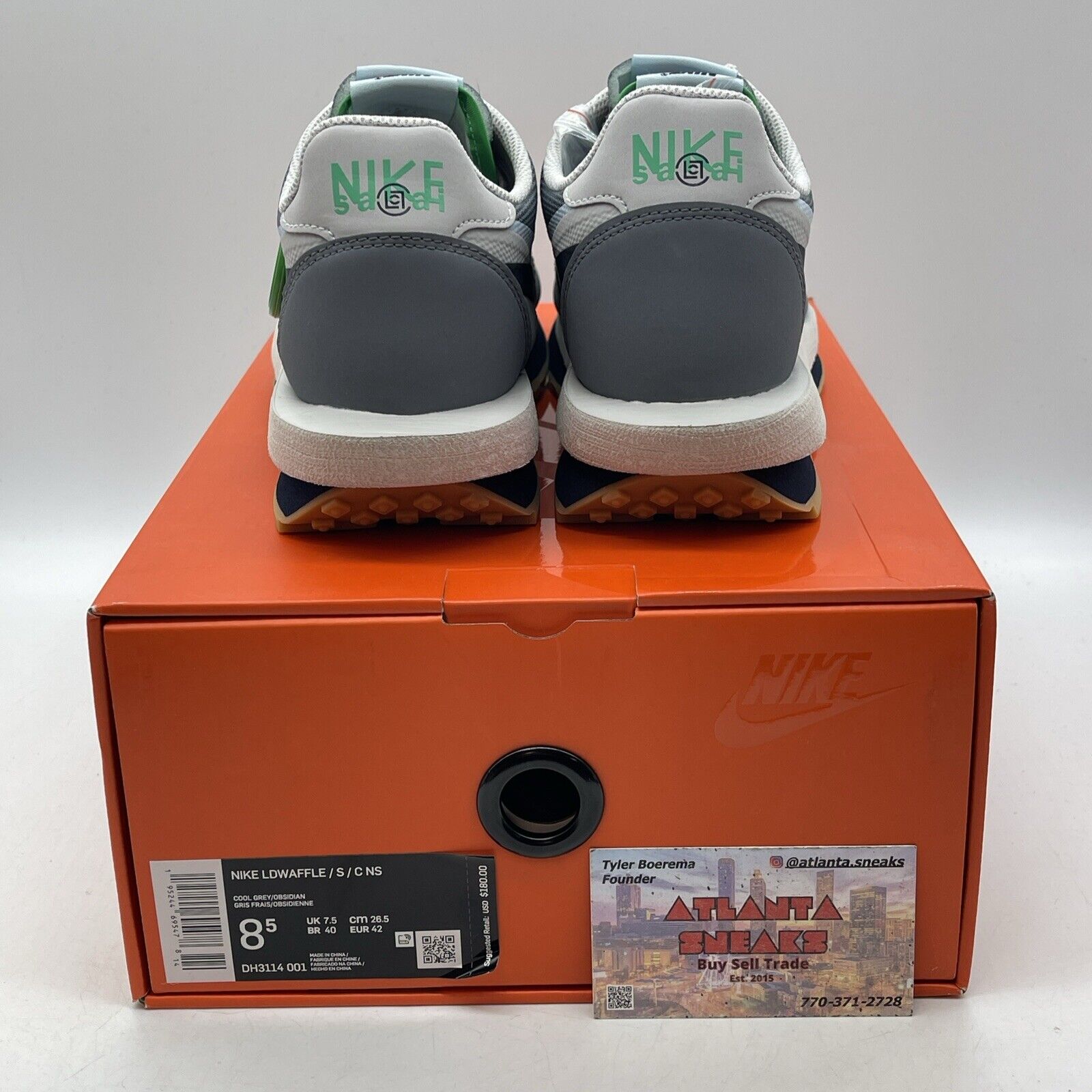 Size 8.5 - Nike sacai x Clot x LDWaffle Kiss Of Death 2 Grey Suede (DH3114-001)